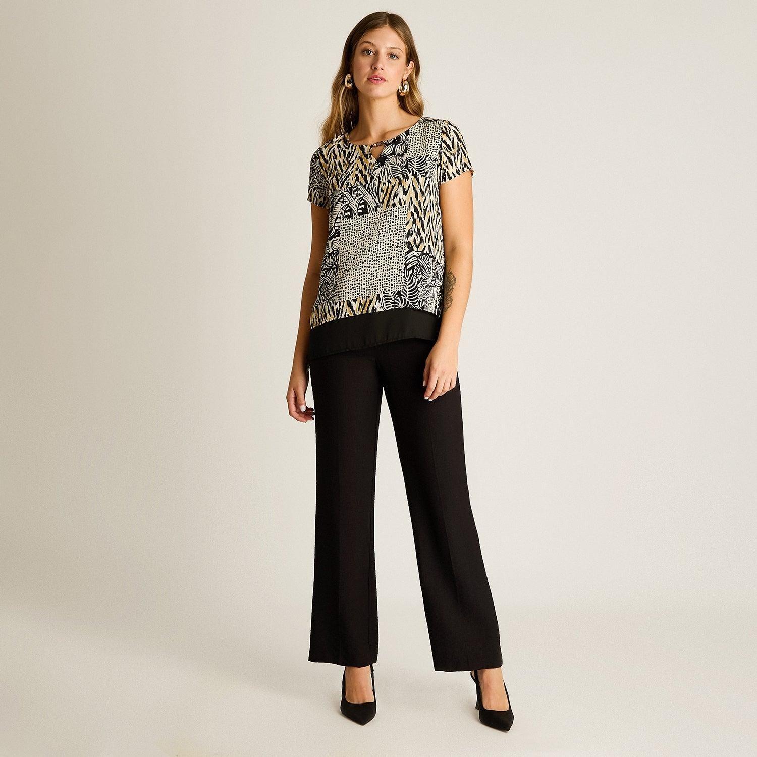 Blusa Negro Estampado Zigzag-3