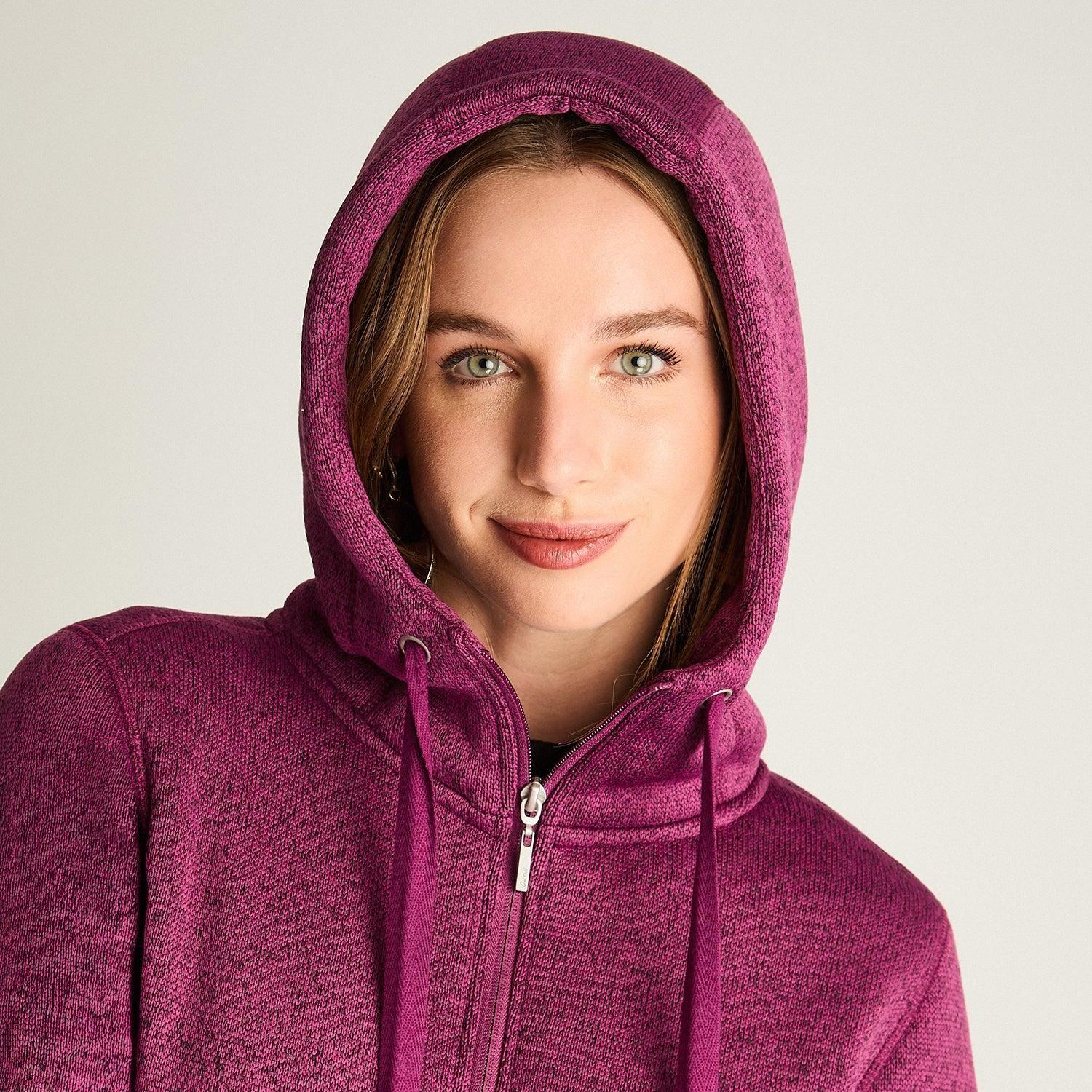 Polerón Jersey Melange Bondeado Coral Fleece Magenta-1