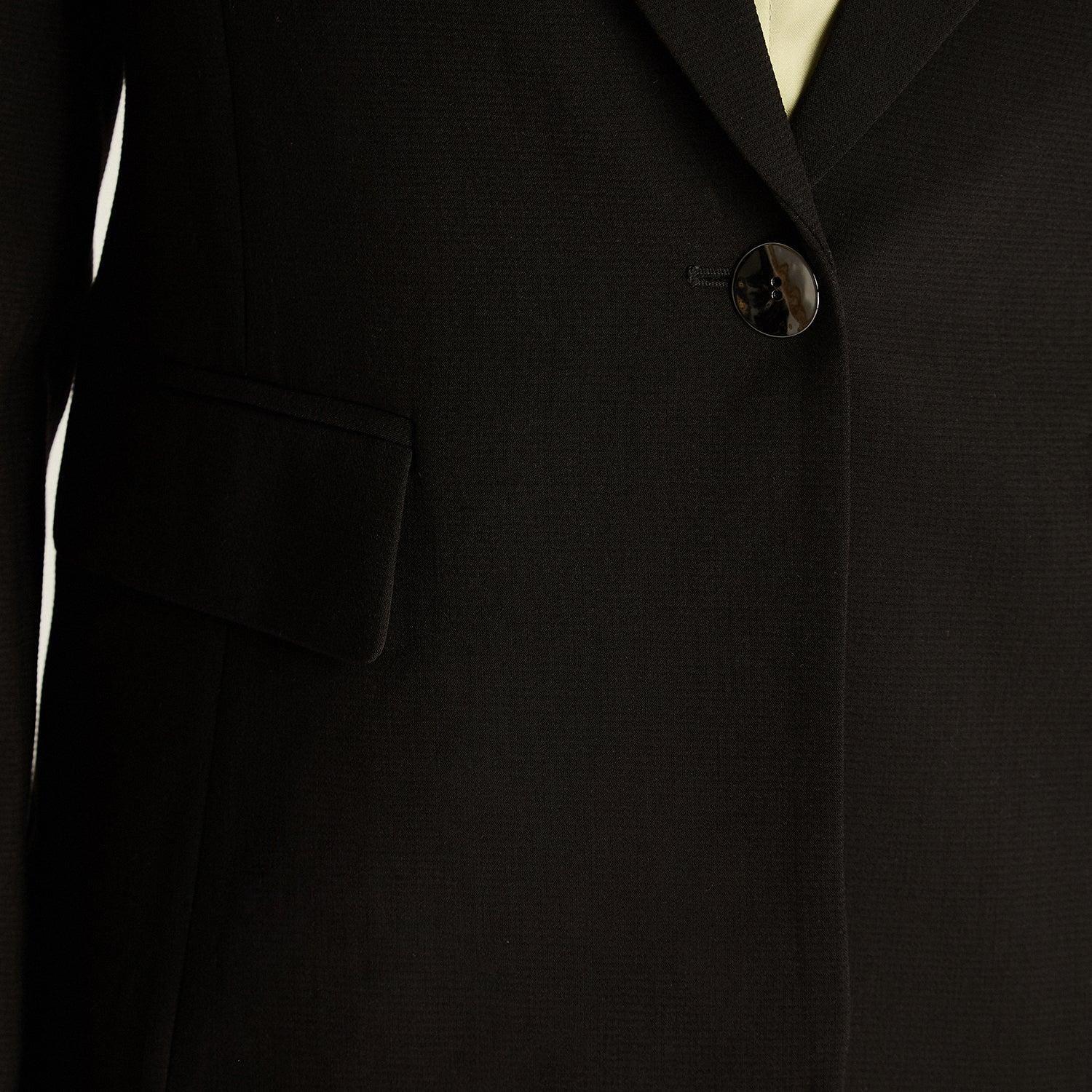 Blazer Negro con Solapa Clásica-2