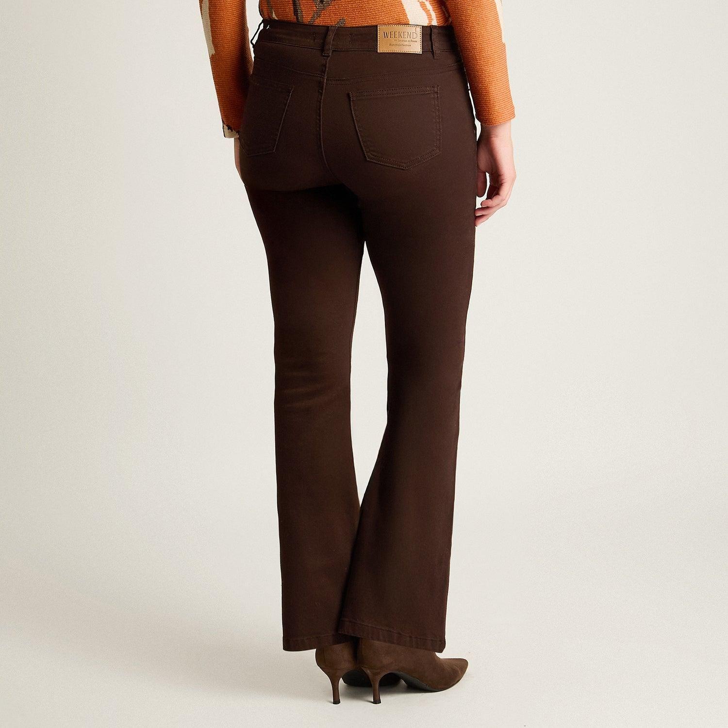 Jeans Cafe Elasticidad Media Sin Forro Calce Normal Tela Denim-1