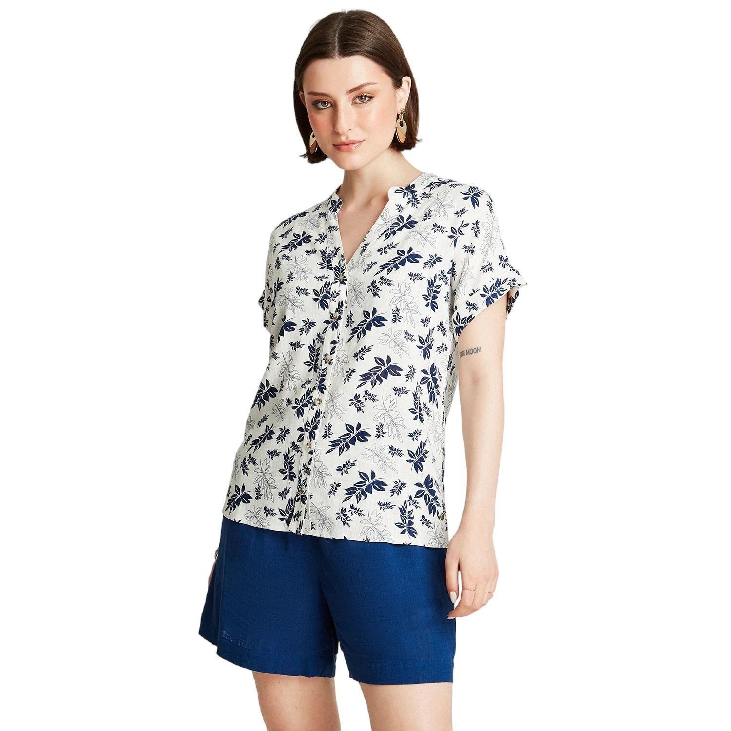 Blusa Crudo Manga Kimono Cuello Mao-0