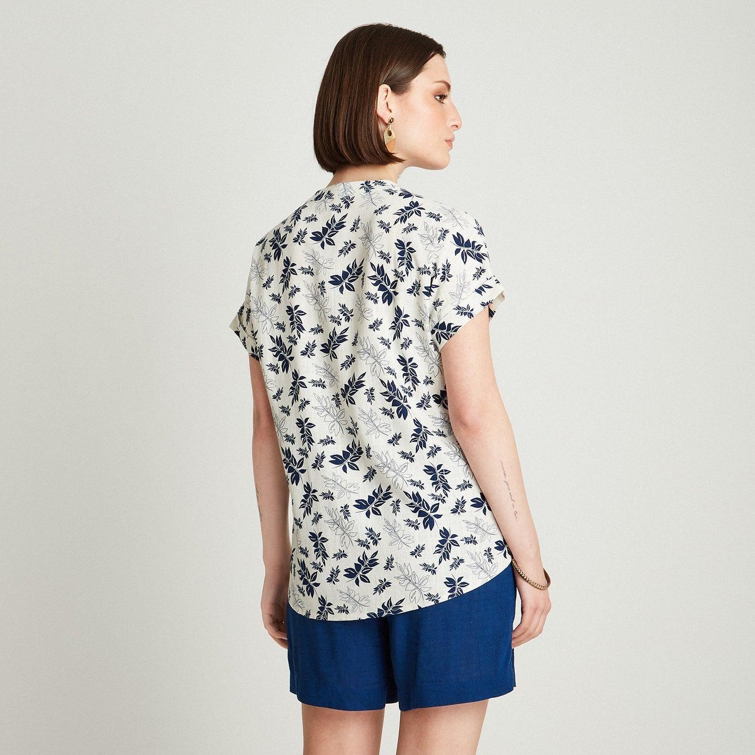 Blusa Crudo Manga Kimono Cuello Mao-1