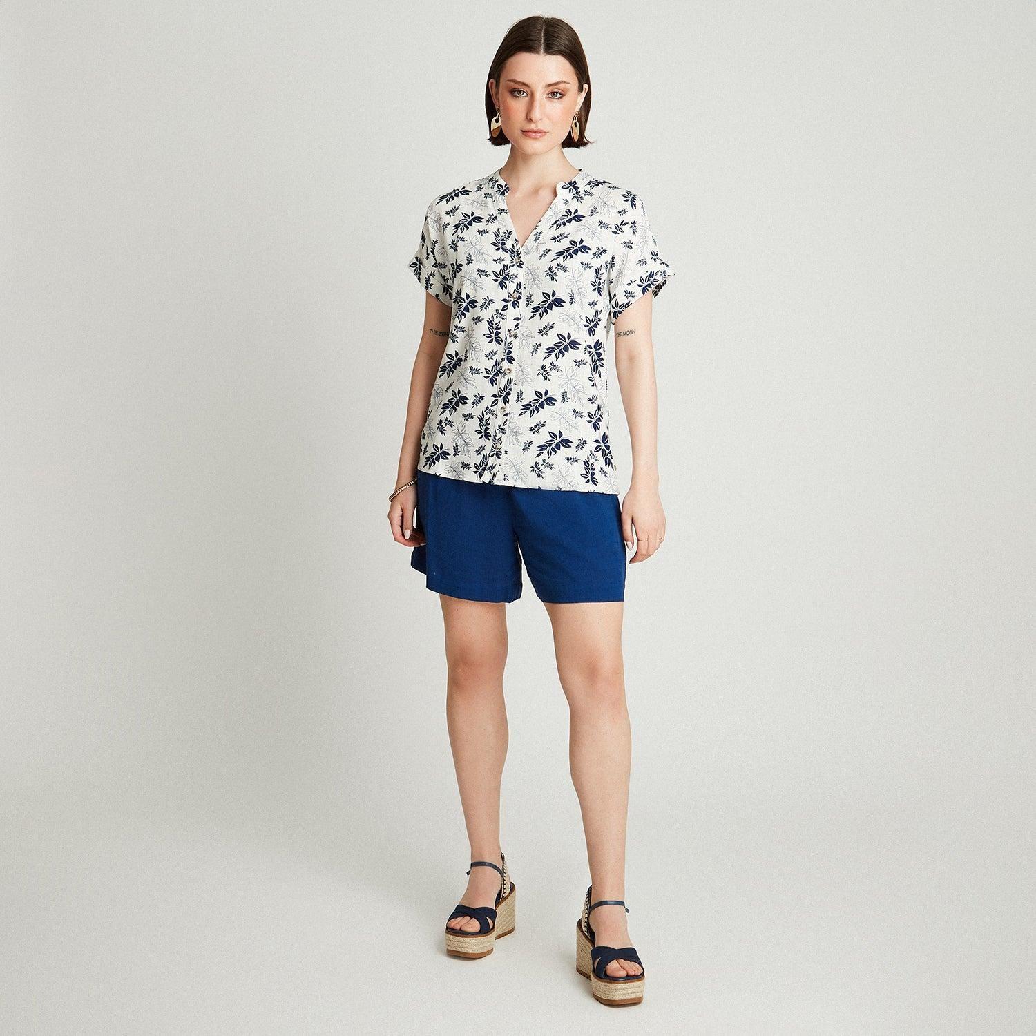 Blusa Crudo Manga Kimono Cuello Mao-3