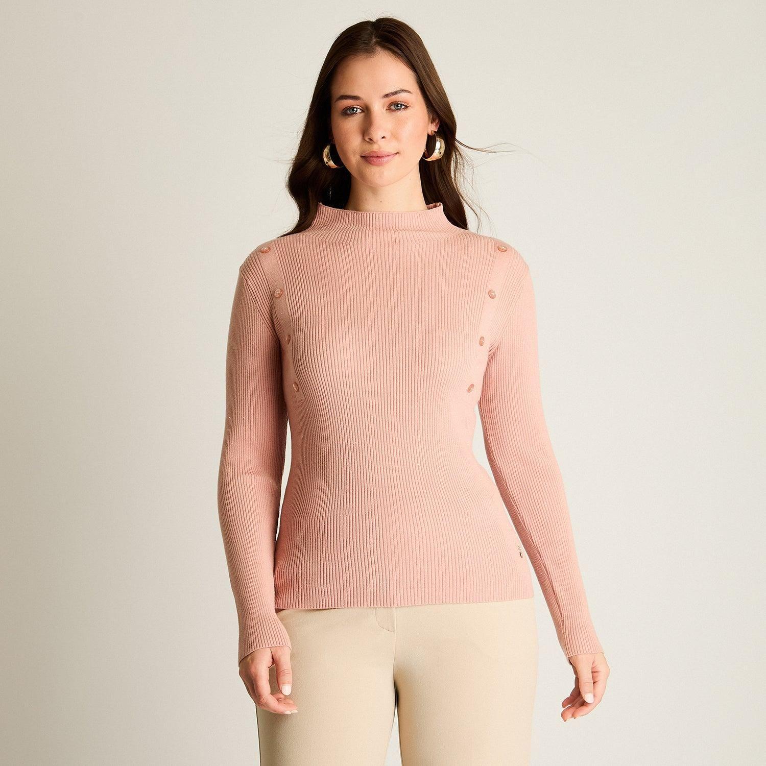 Sweater Rosado con Detalles Decorativos-0