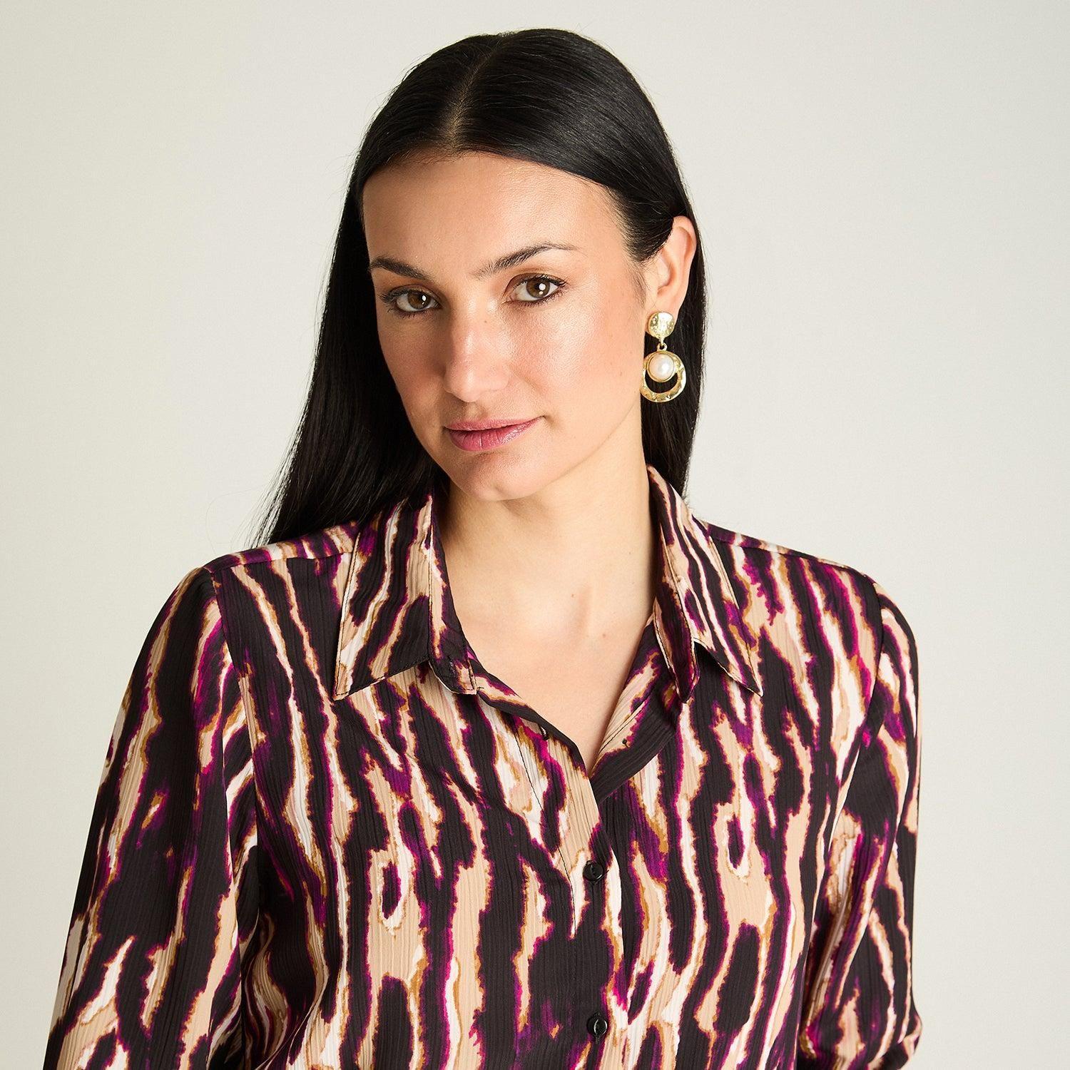 Blusa Manga Larga Estampada Negro-2