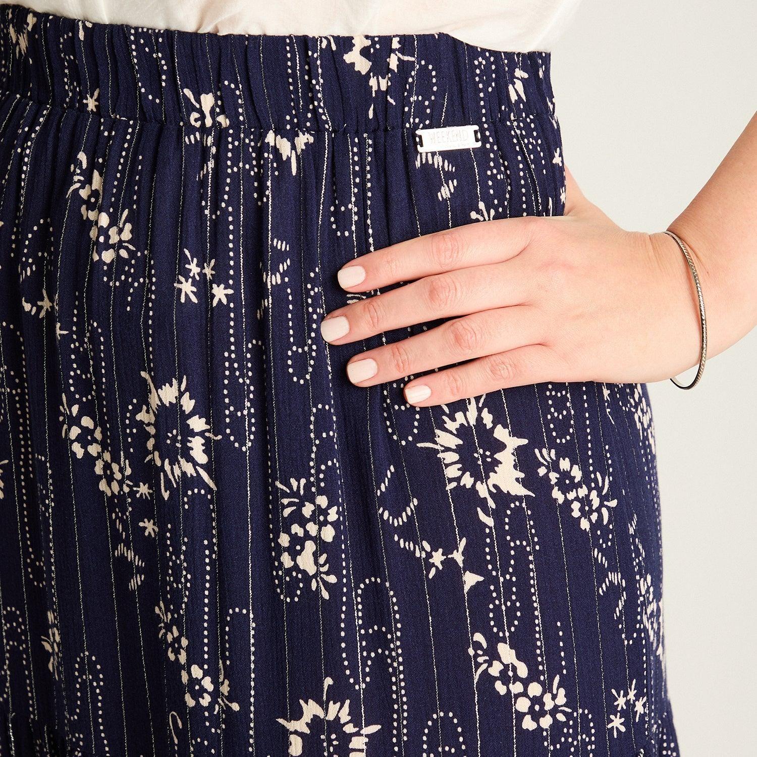 Falda Azul Maxi No Elasticado Calce Normal-2