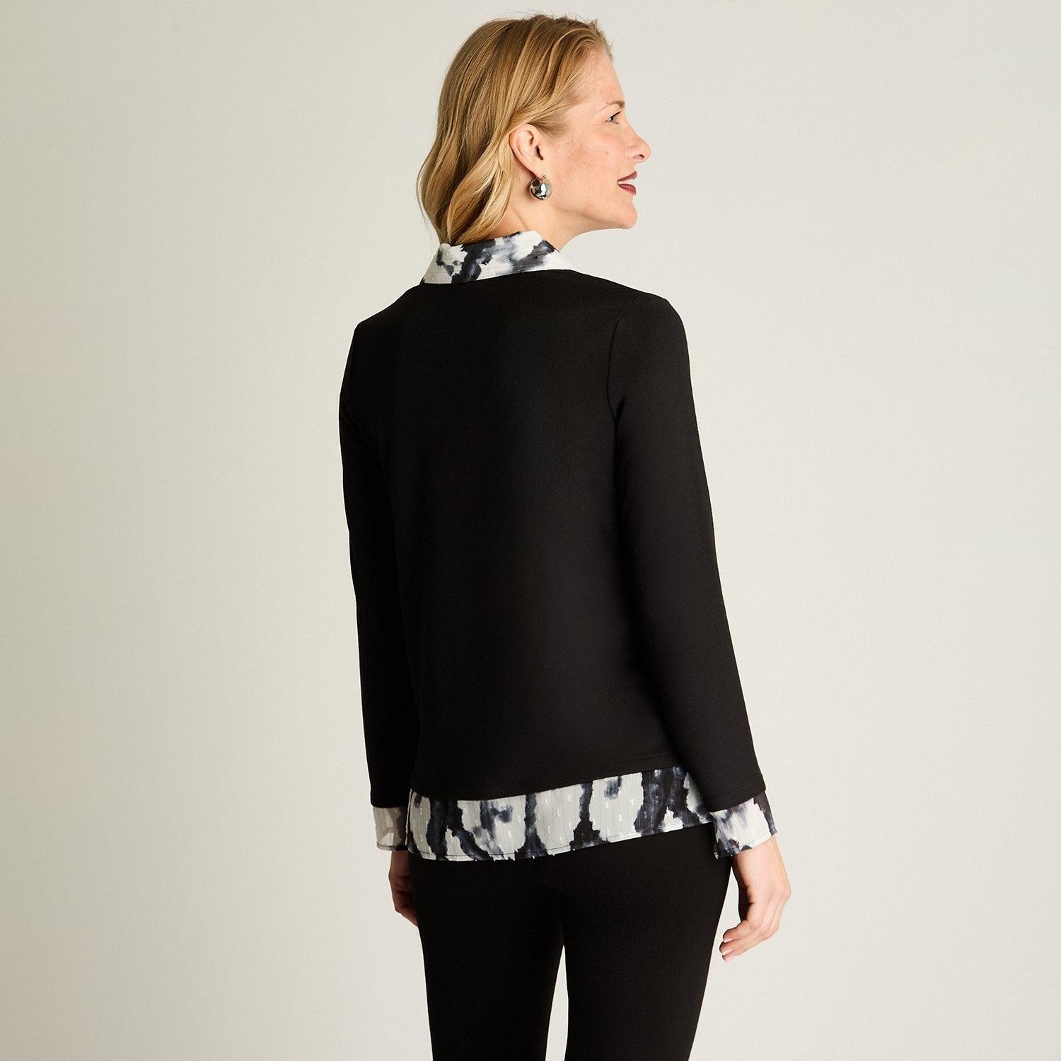 Polera Manga Larga Lanilla Twin Set Pañuelo Negro-2
