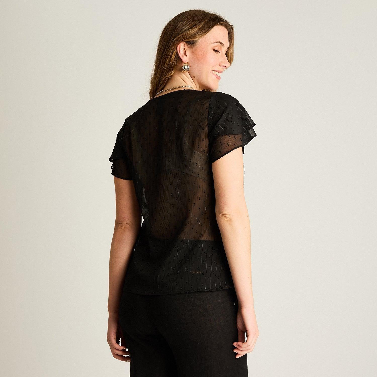 Blusa Negro Manga Corta con Forro-1