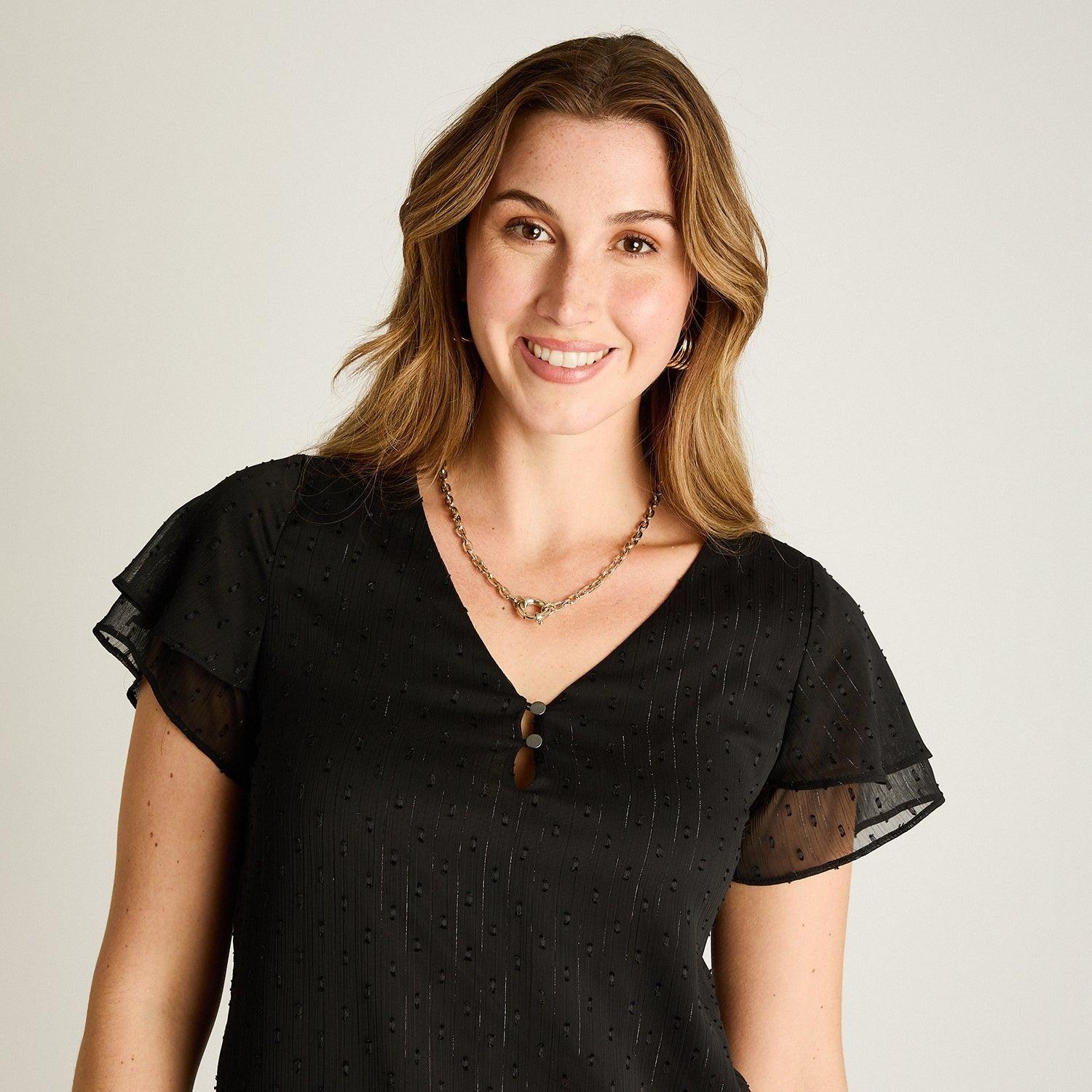 Blusa Negro Manga Corta con Forro-2