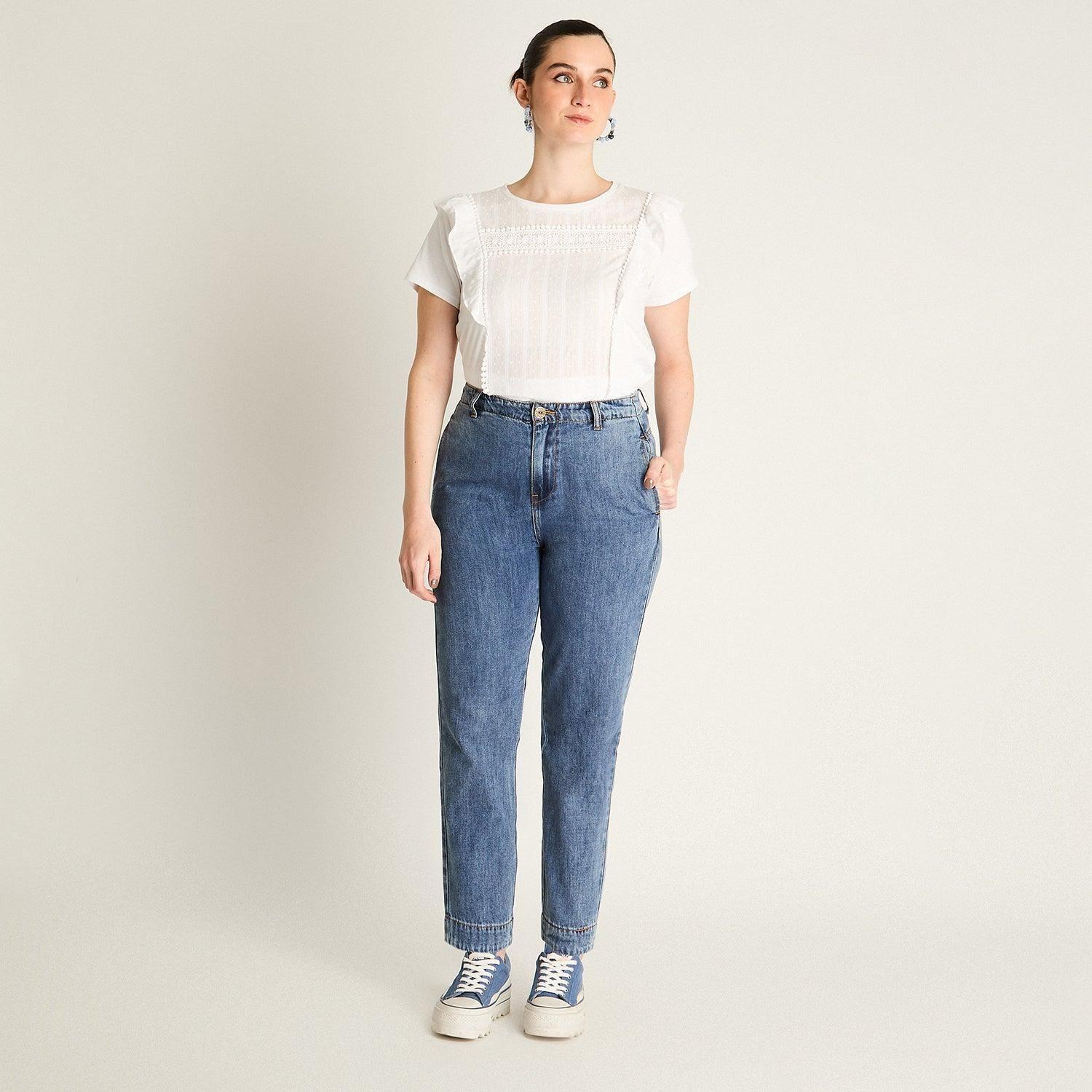 Pantalón Sport Azul de Lyocell-3