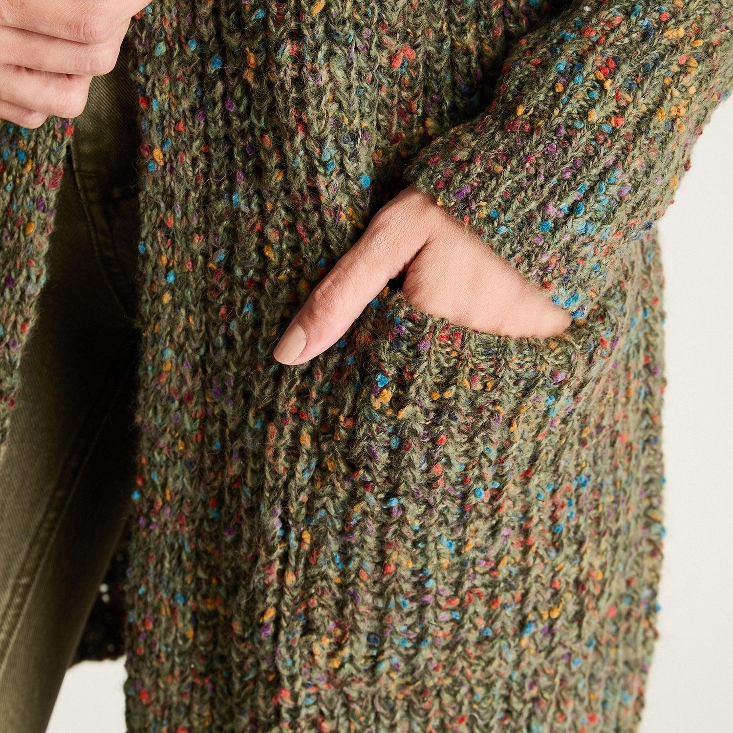 Tapado Melange Con Bolsillos Verde-2