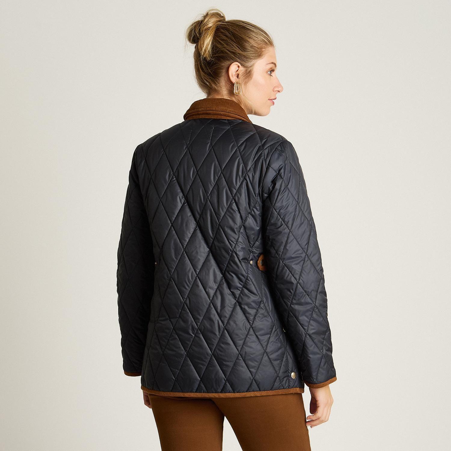 Chaqueta Azul Quilted con Detalles de Cotelé y Forro-1