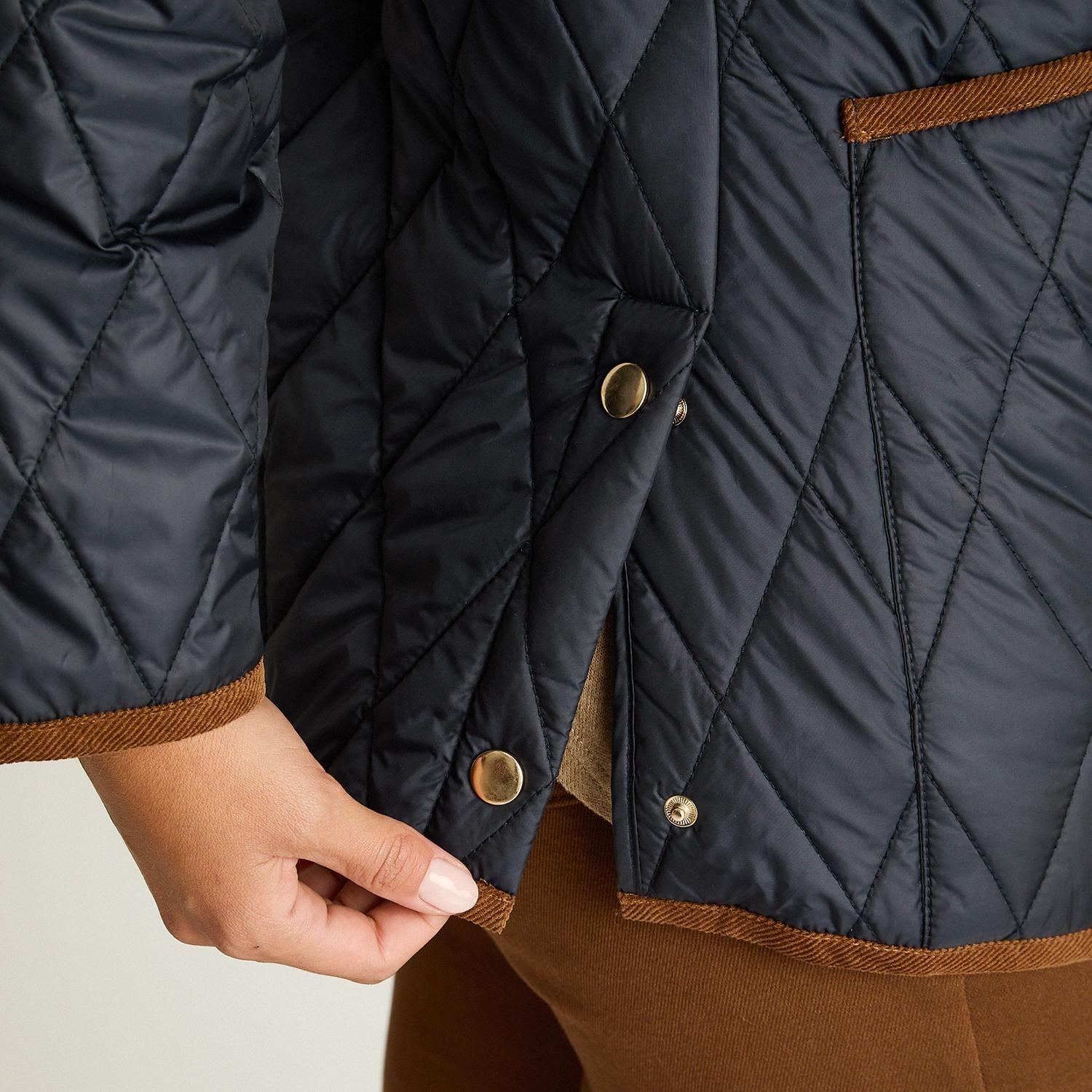 Chaqueta Azul Quilted con Detalles de Cotelé y Forro-2