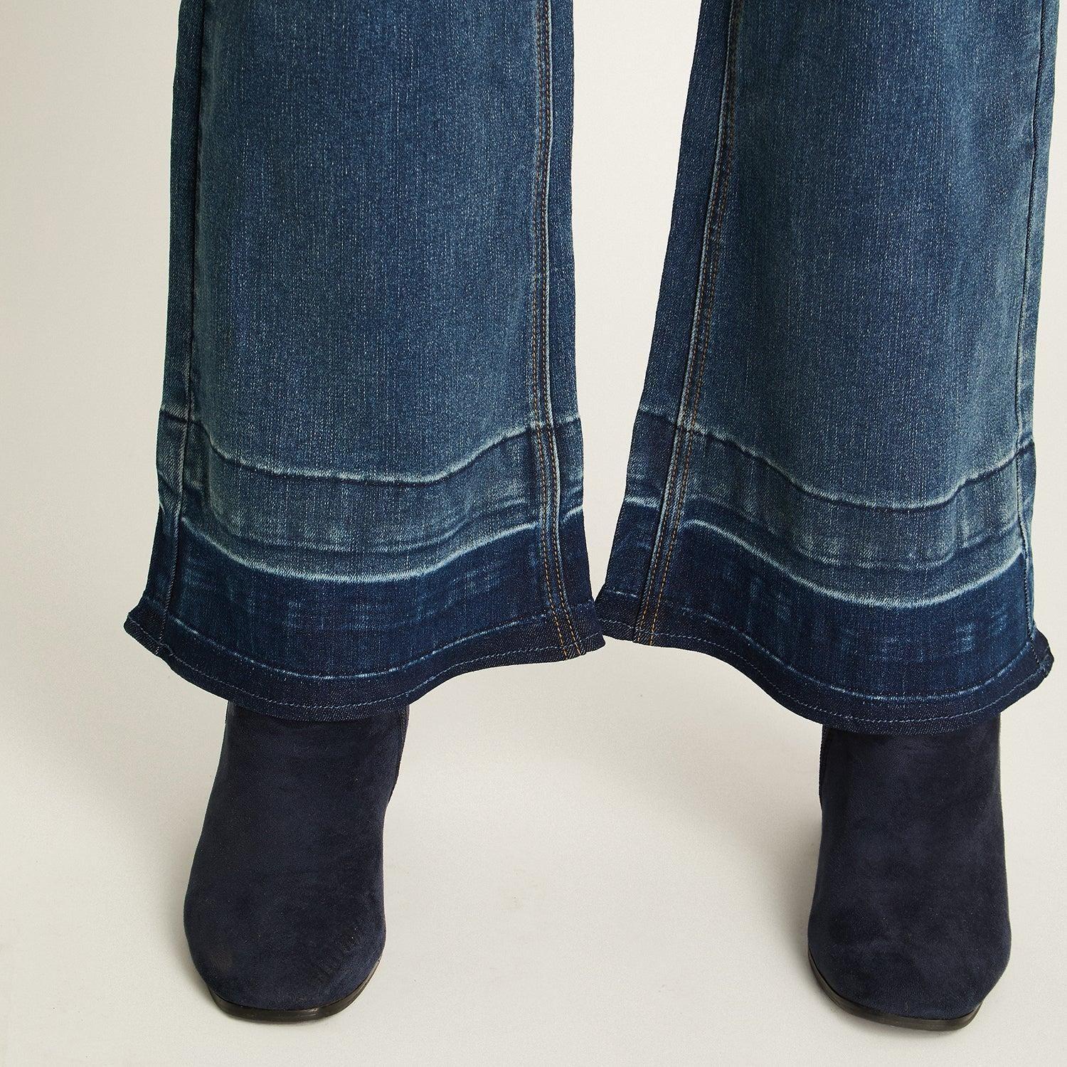 Jeans Azul Wide leg Baja elasticidad Calce Holgado-2