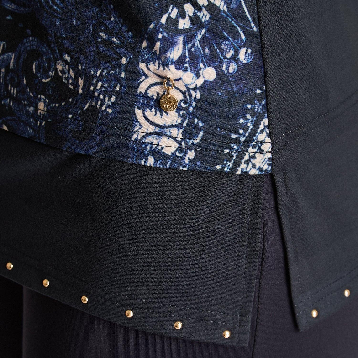 Polera Azul Manga Larga Elasticidad Media Sin Forro Calce Normal Tela Punto-2