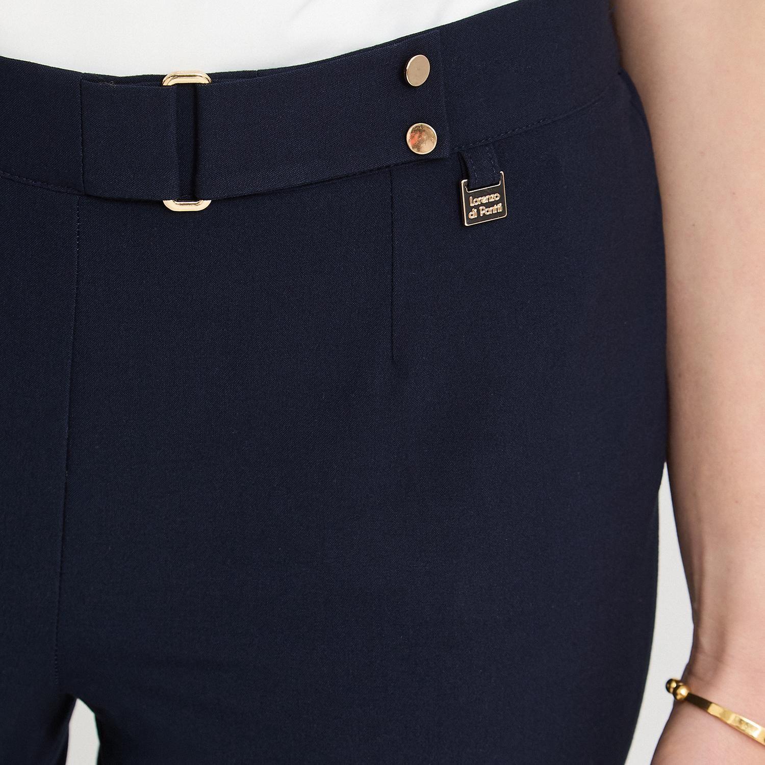 Pantalón Formal Recto Pretina Elasticada Azul-2