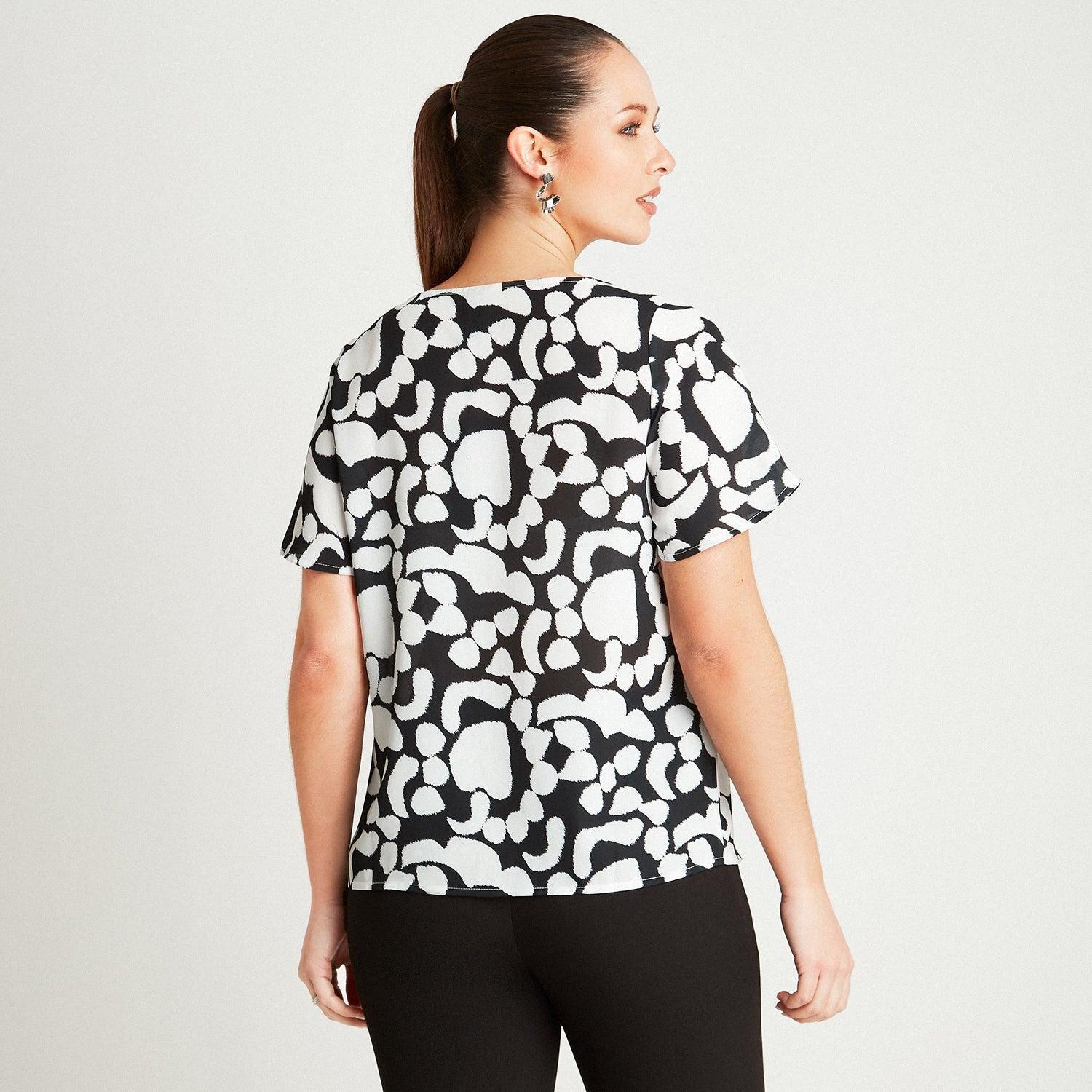 Blusa Crudo Manga Corta Cuello V-1