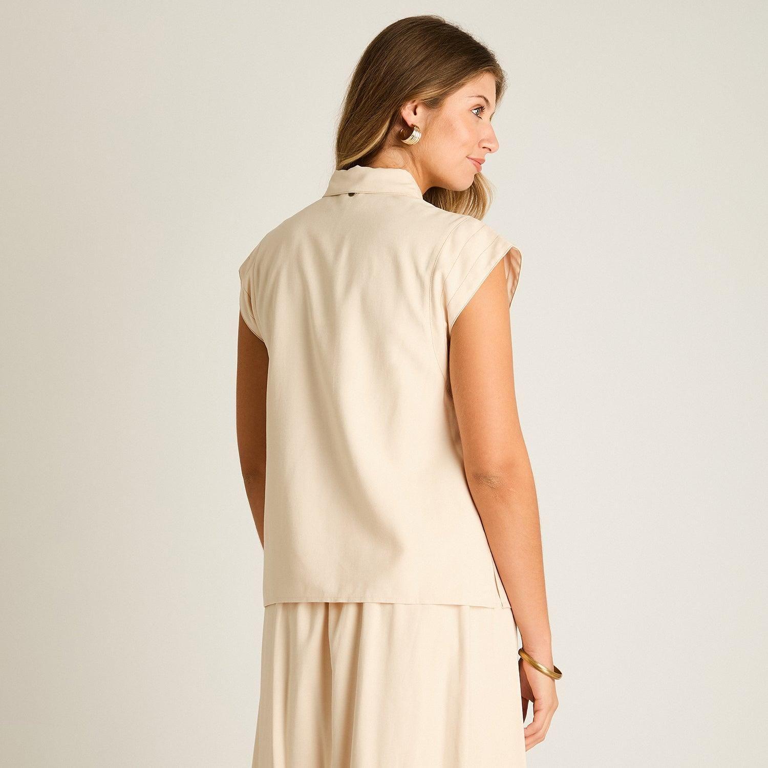 Blusa Arena Manga Corta No Elasticado Sin Forro Calce Normal-1