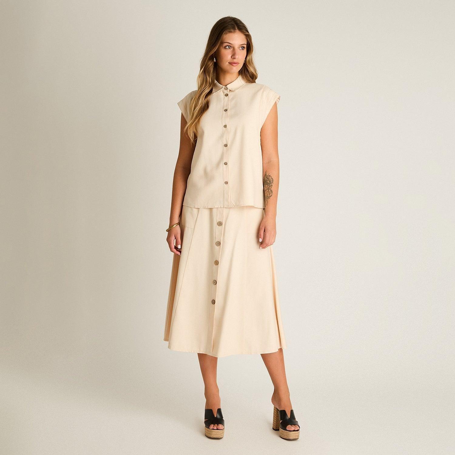 Blusa Arena Manga Corta No Elasticado Sin Forro Calce Normal-3