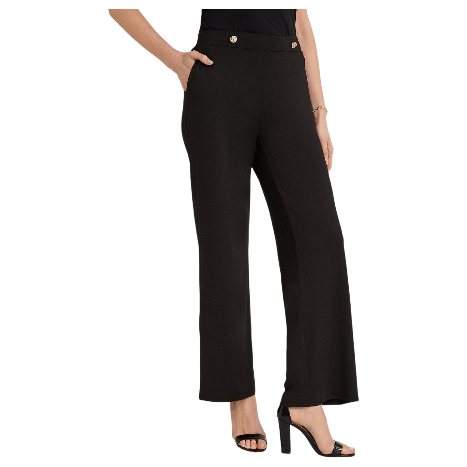Pantalón Sport Palazzo Polyspandex Negro-0