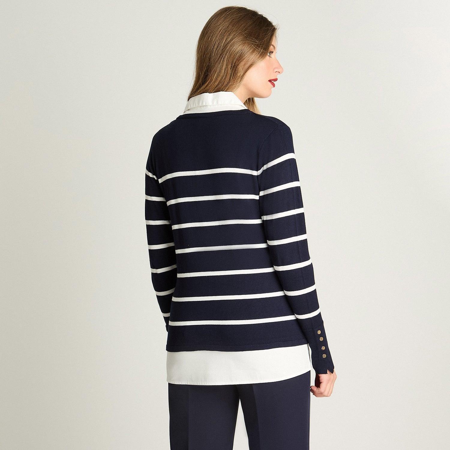 Sweater Manga Larga Twin Set Camisero Azul-1