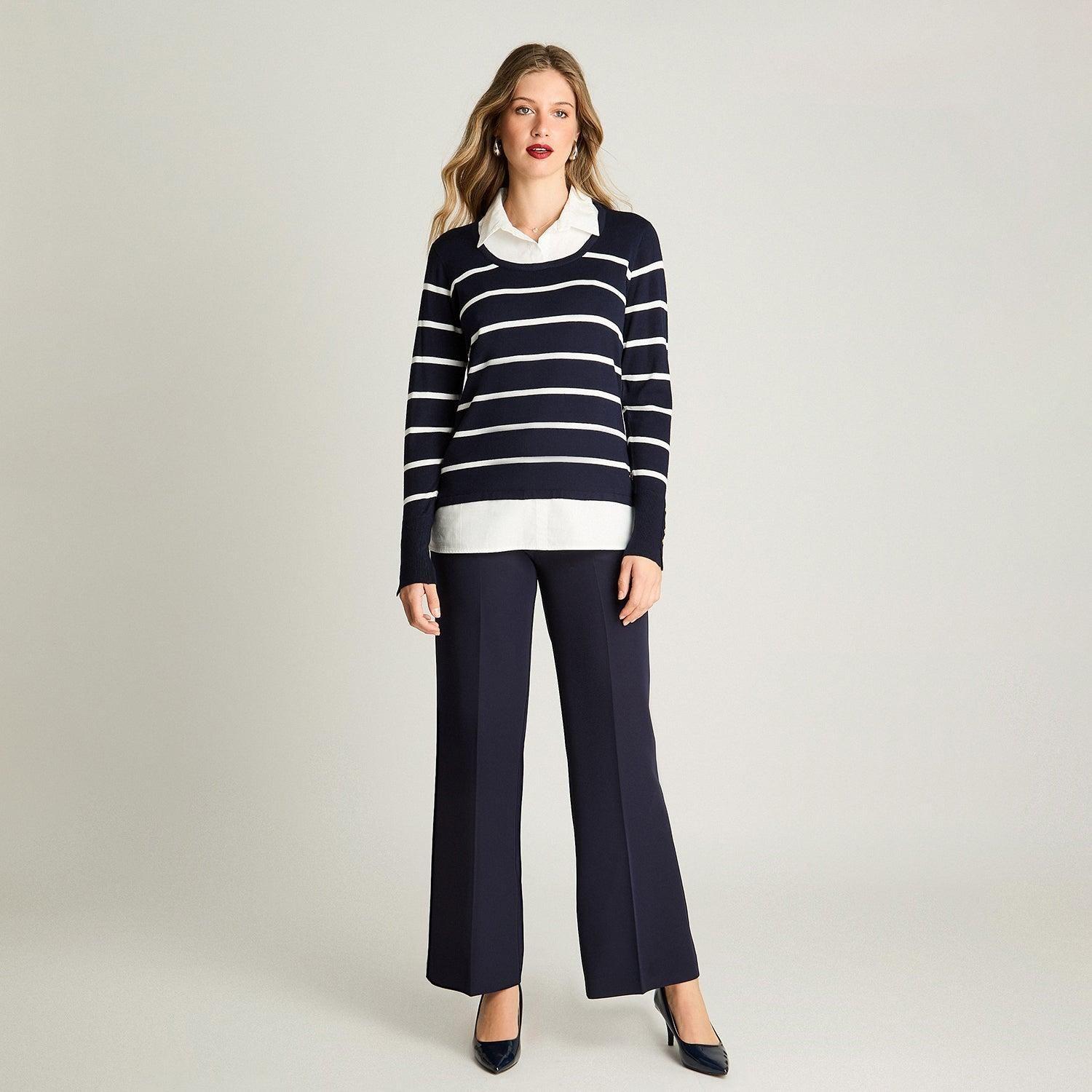 Sweater Manga Larga Twin Set Camisero Azul-2