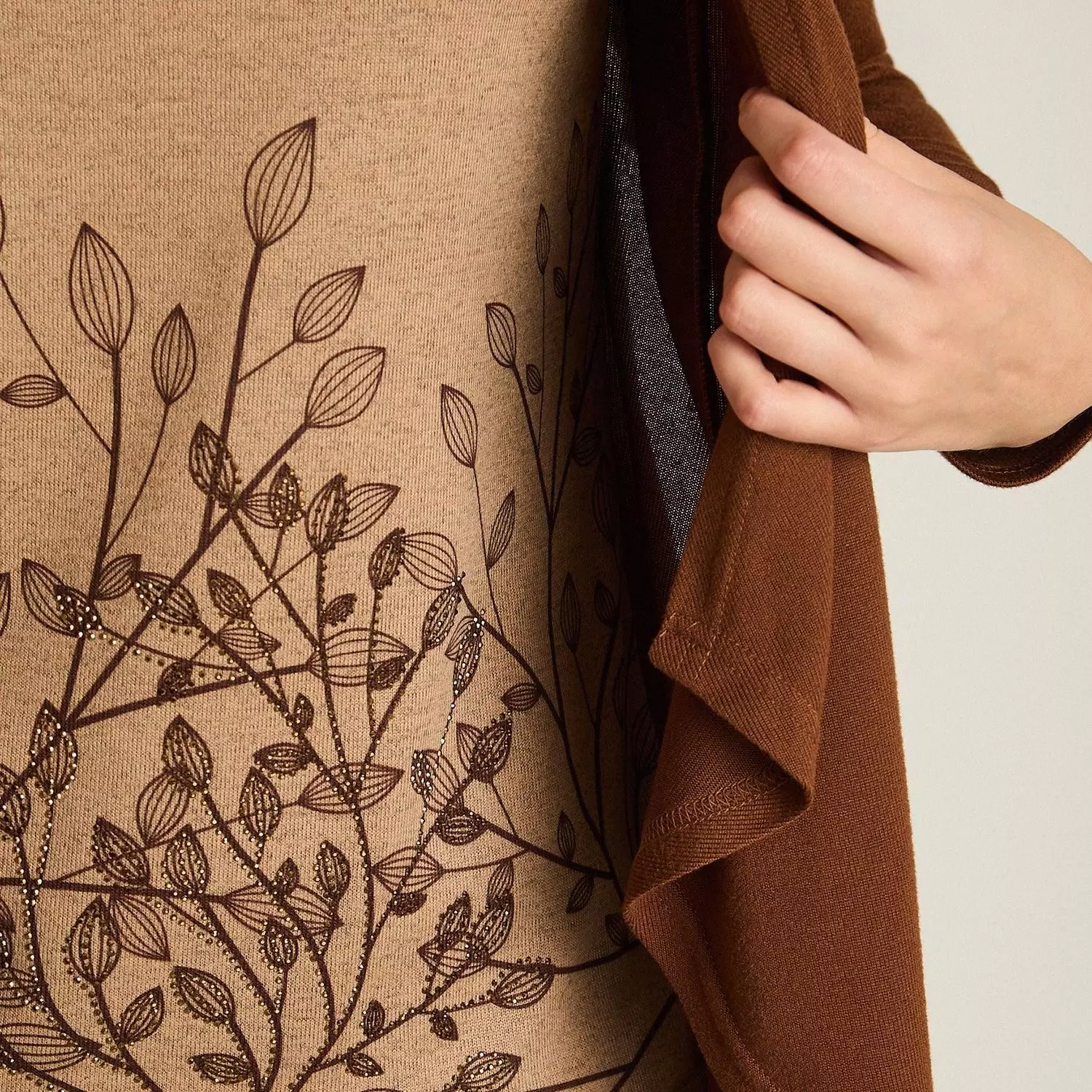 Polera Lanilla Camel Twin Set con Tapado-2