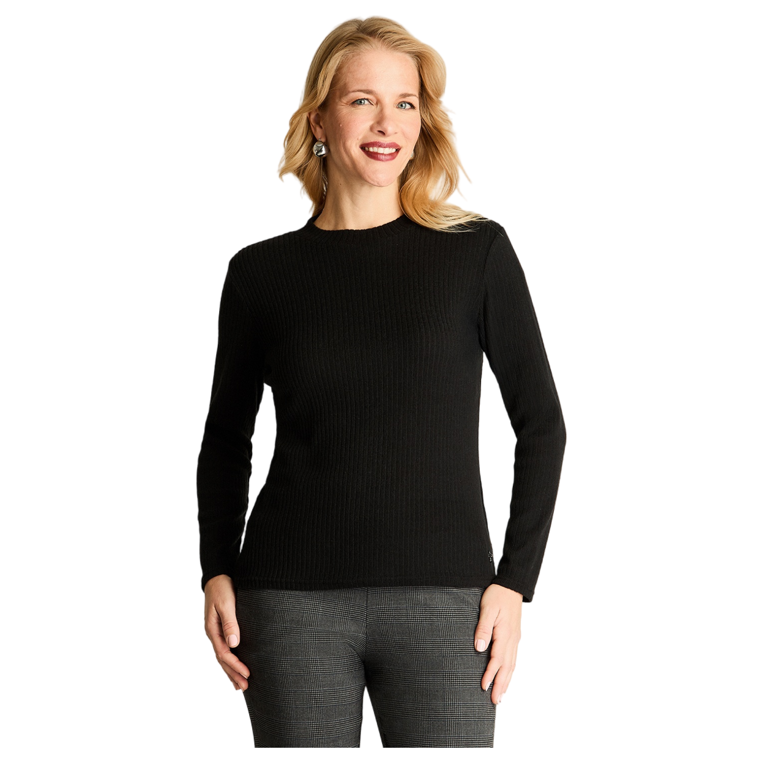 Polera Manga Larga Lisa Básica Negro-4