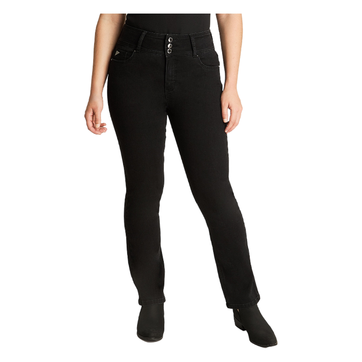 Jeans Straight Negro Tiro Medio-0