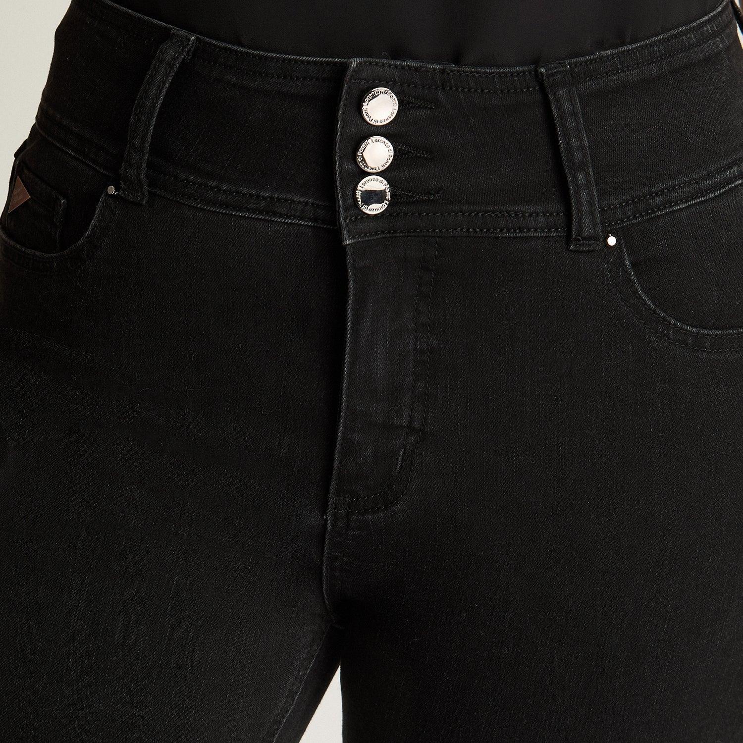 Jeans Straight Negro Tiro Medio-3