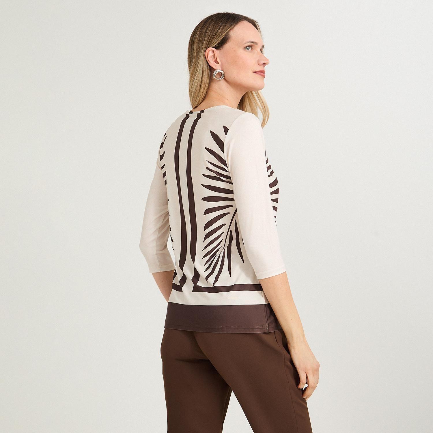 Polera Polyspandex Manga 3/4 Beige-1