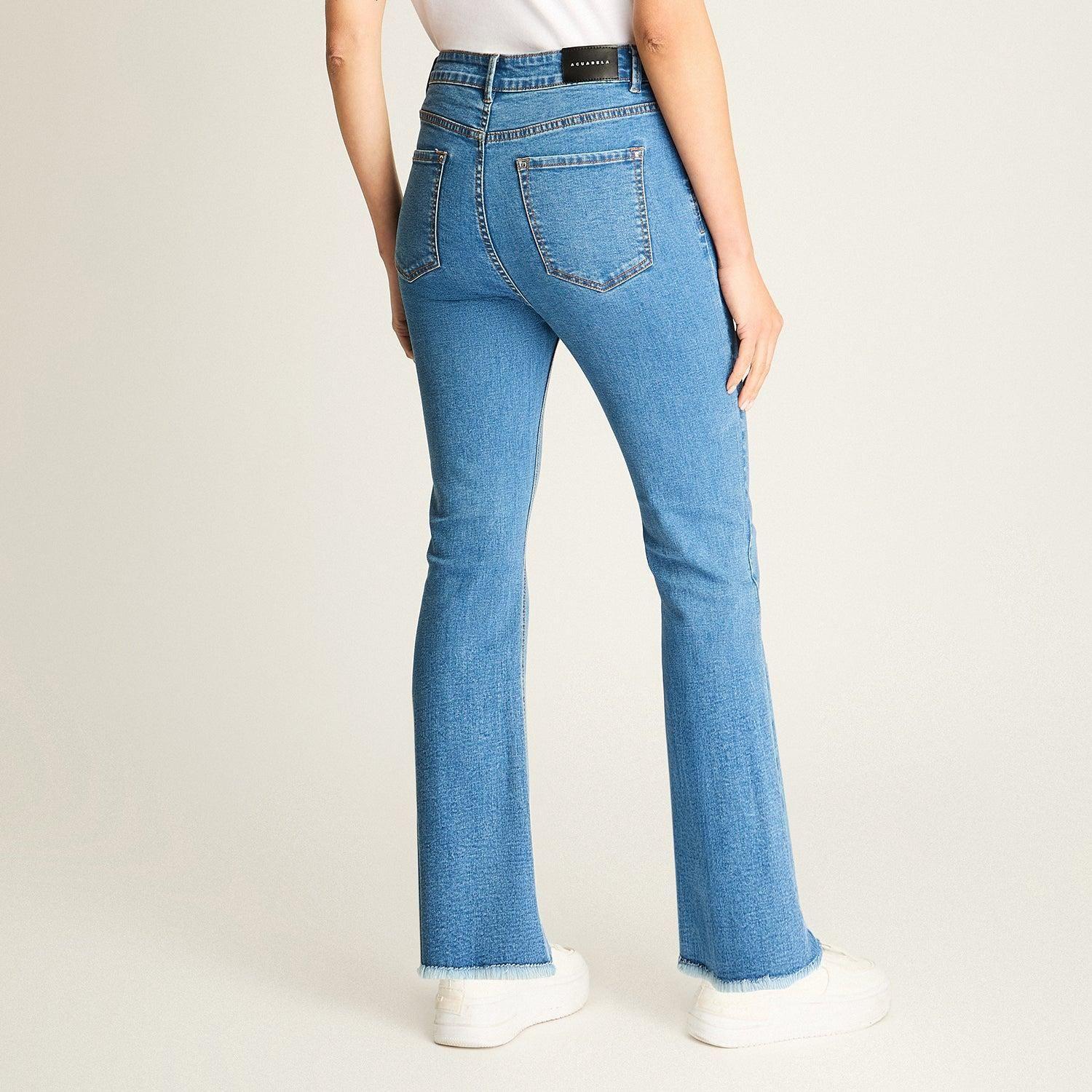 Jeans Azul Flare Tiro Medio-1