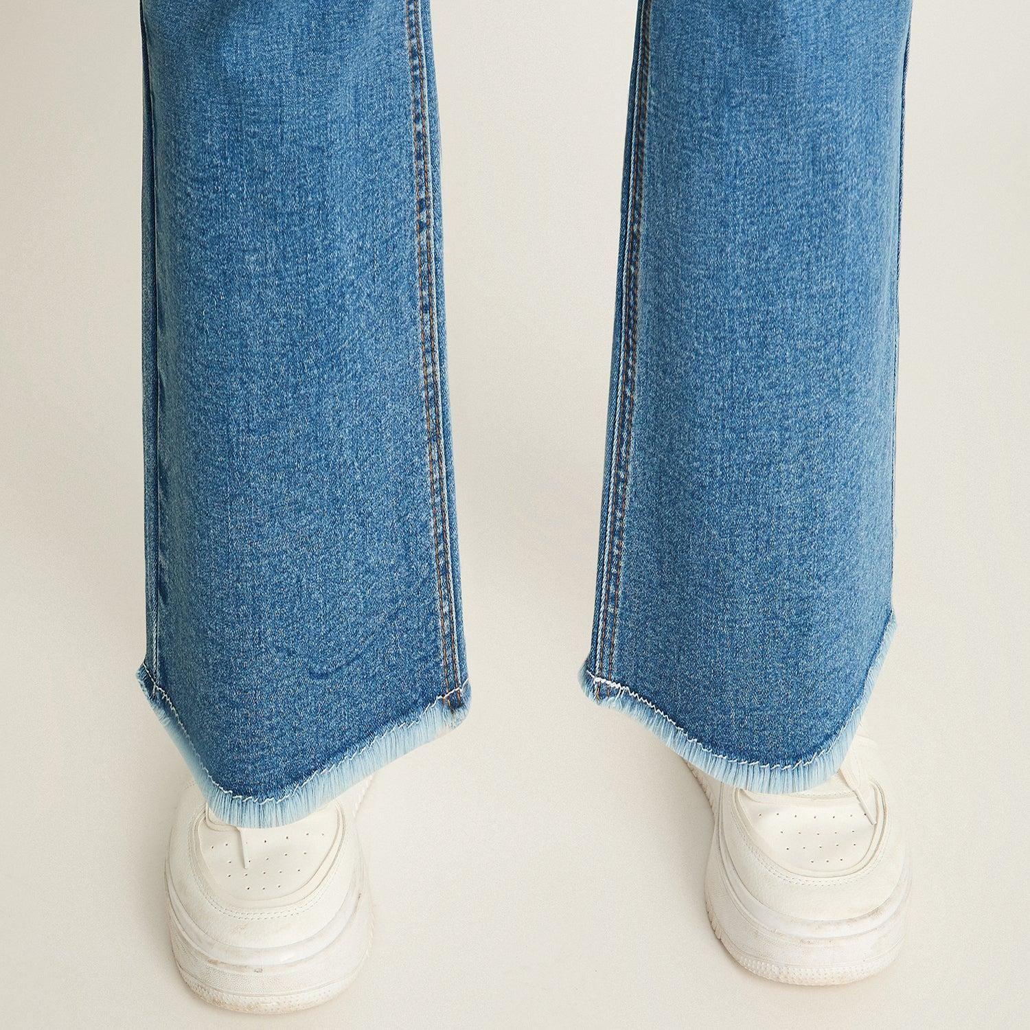 Jeans Azul Flare Tiro Medio-2