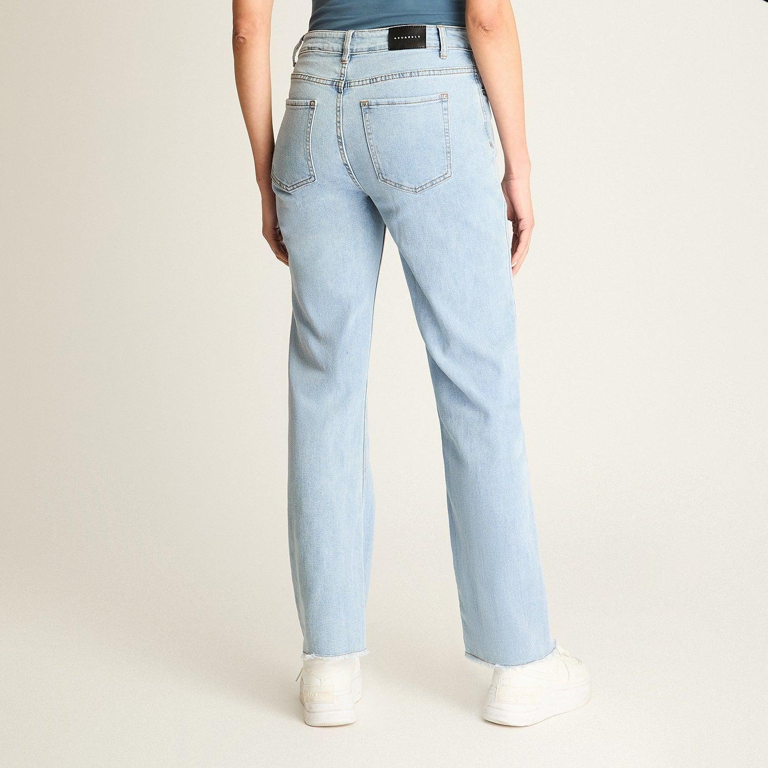 Jeans Celeste Corte Semi Flare-1
