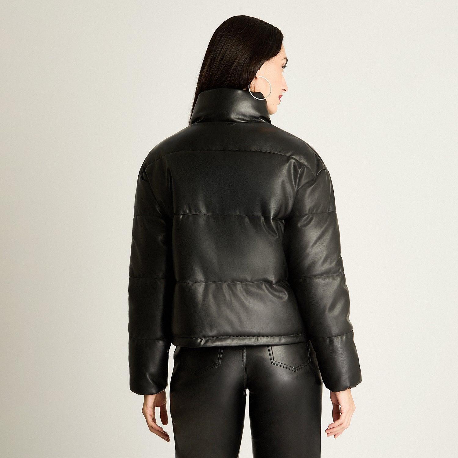 Casaca Ecocuero Puffa Negro-4