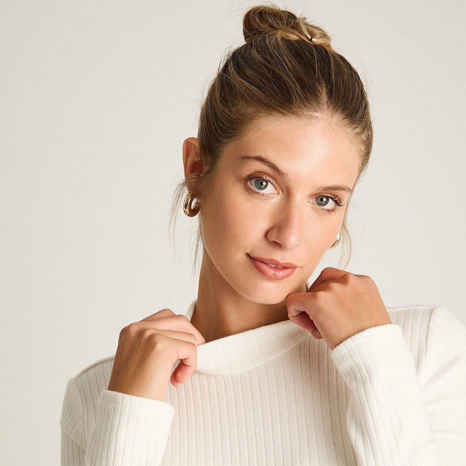 Polera Crudo Lanilla Cuello Alto Manga Larga Básica-2