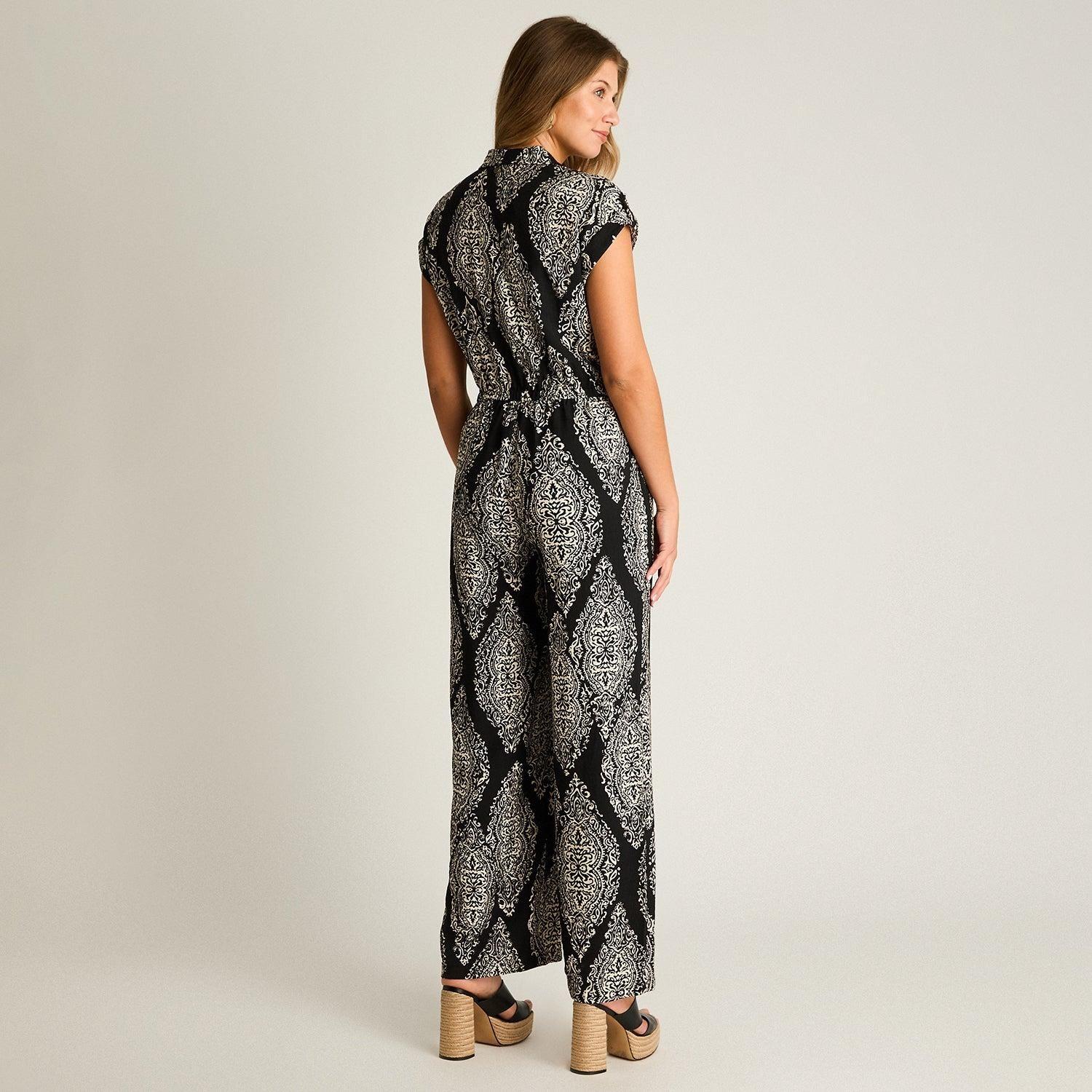 Enterito Negro Wide leg No Elasticado Calce Normal-1