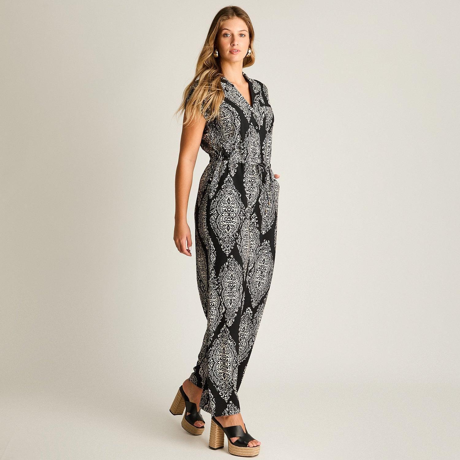 Enterito Negro Wide leg No Elasticado Calce Normal-3