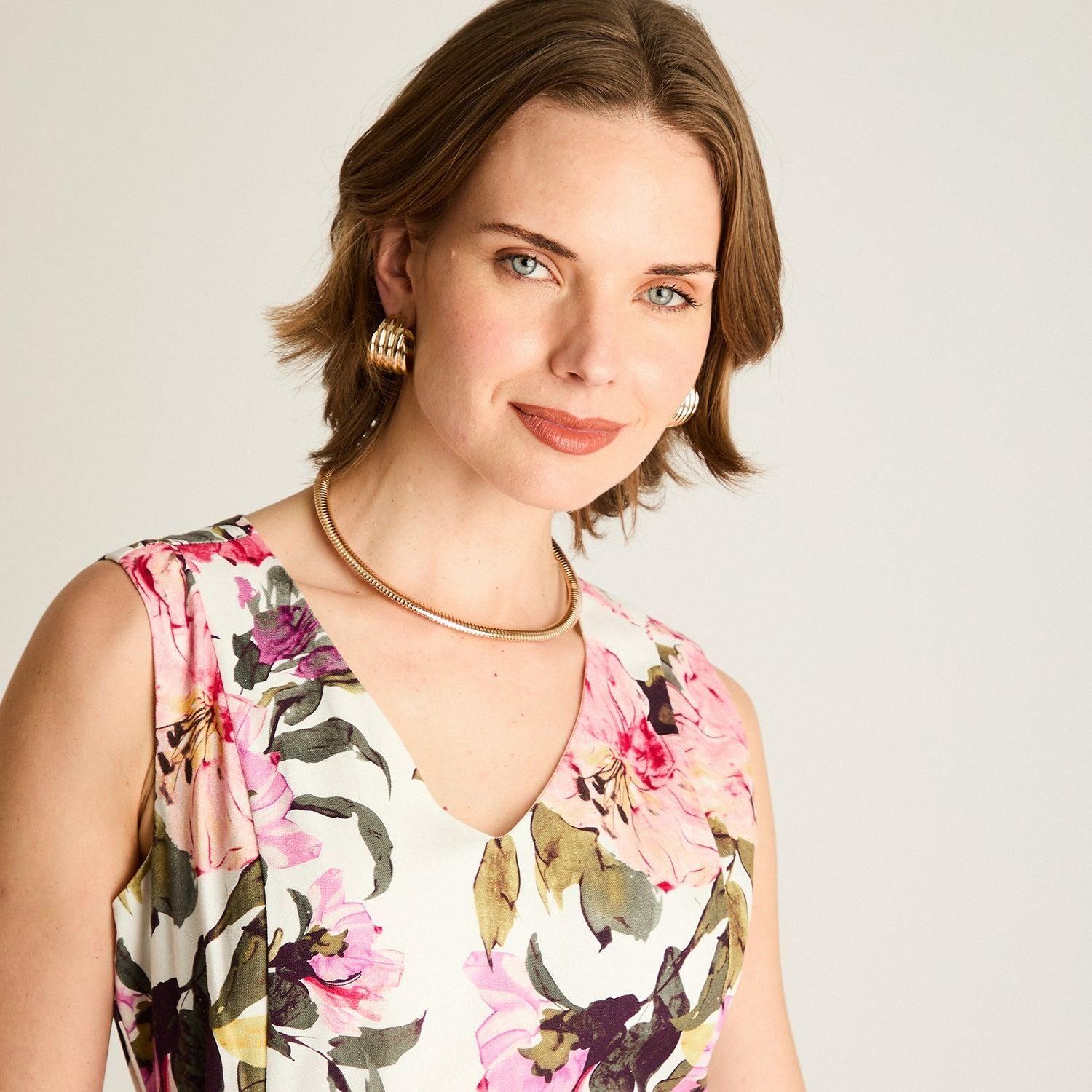 Vestido Midi Crudo con Estampa Floral-2