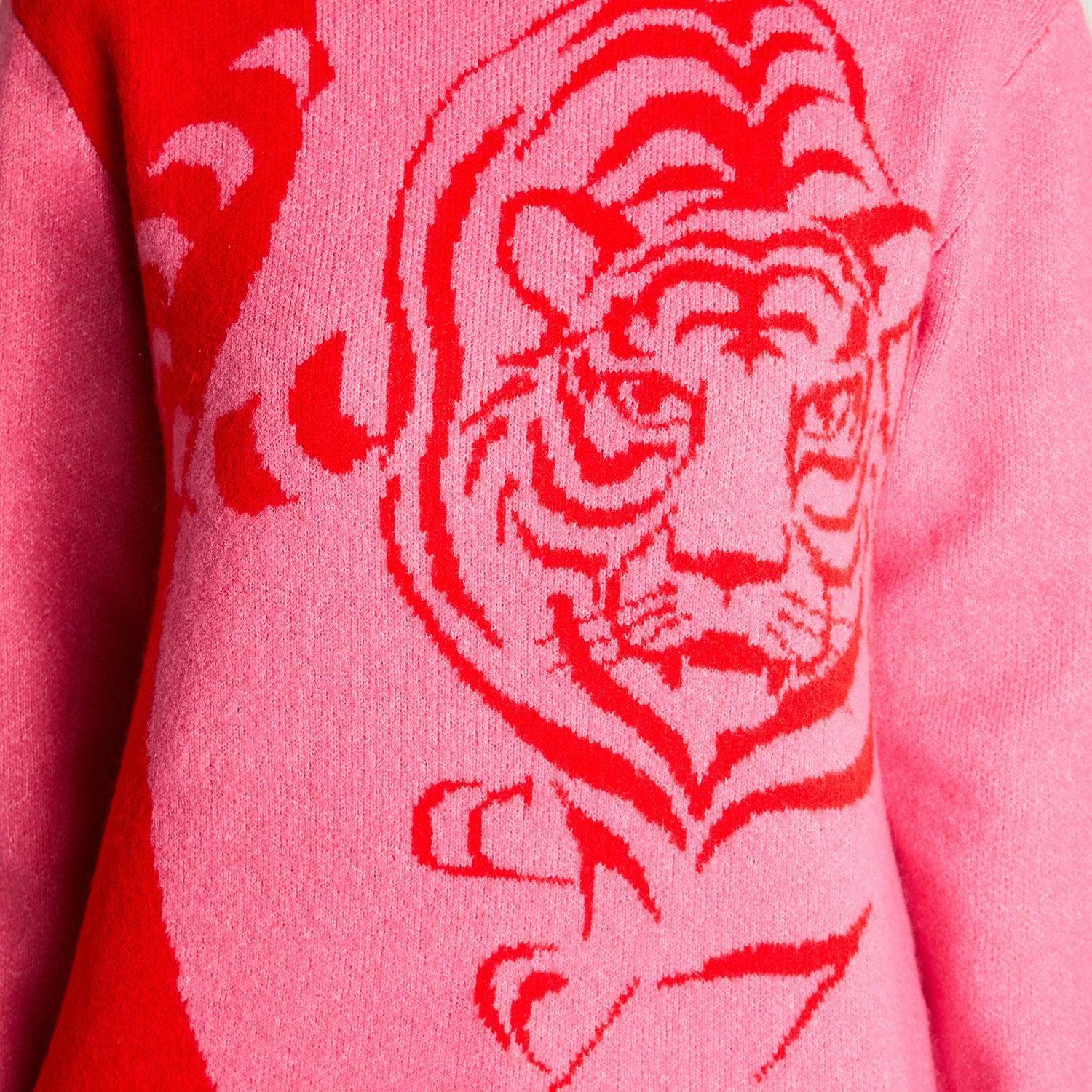 Sweater Manga Larga Jacquard Estampado Blanco-2