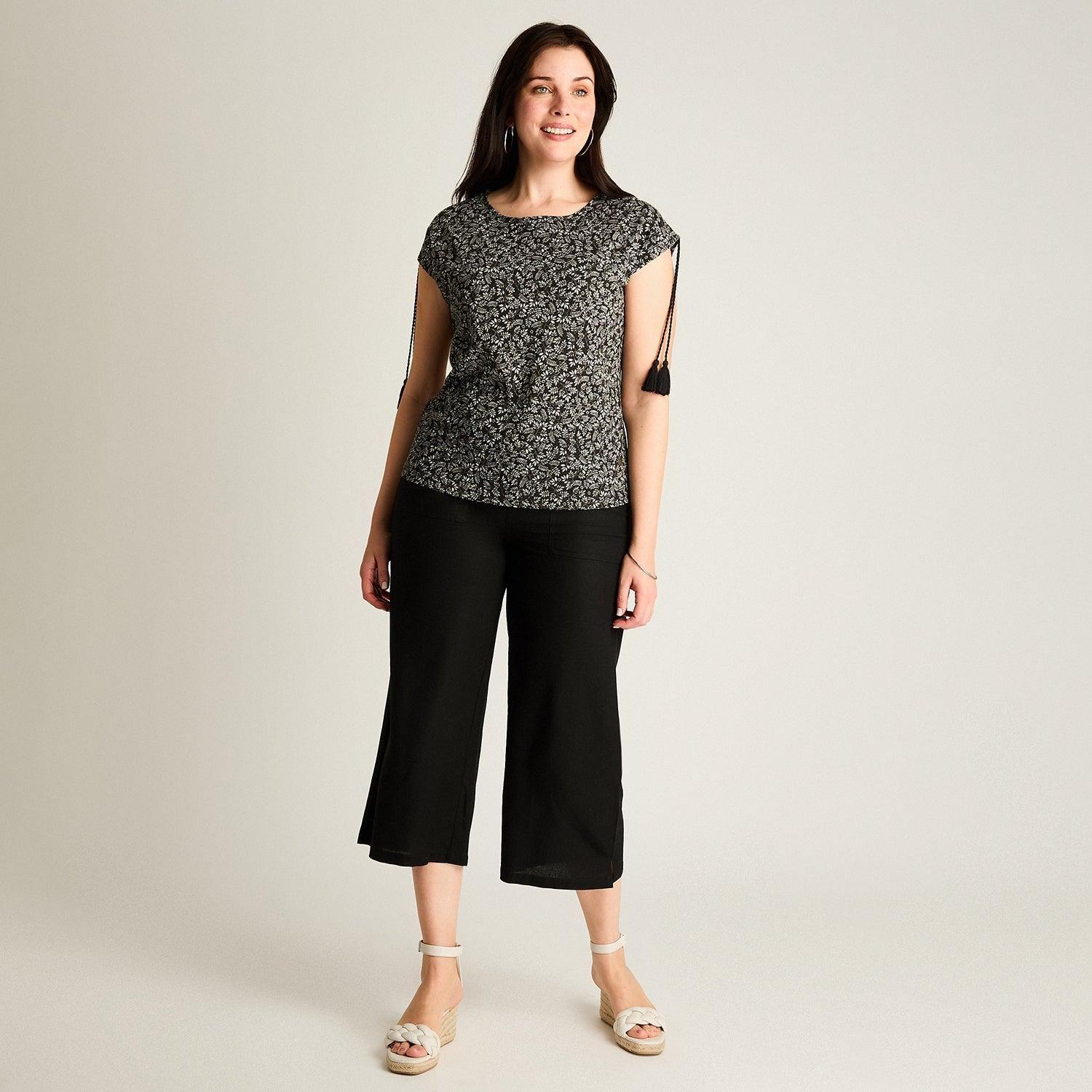 Polera Negro Manga Corta Elasticidad Media Sin Forro Calce Normal-3