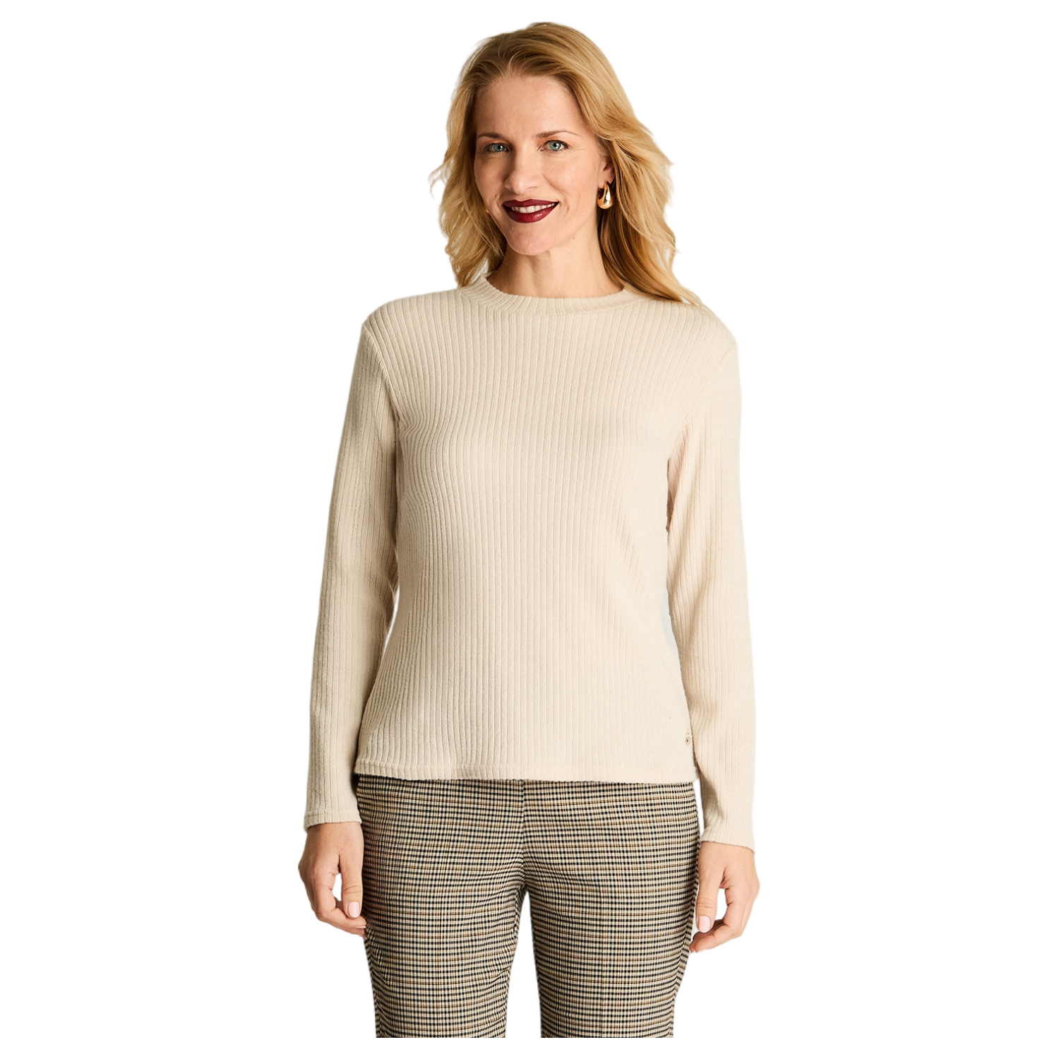 Polera Manga Larga Lisa Básica Beige-0