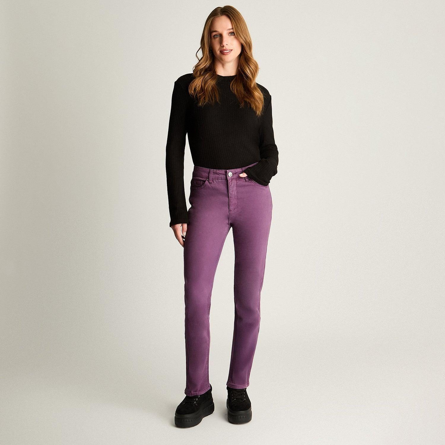 Jeans Recto 5 Bolsillos Morado-2