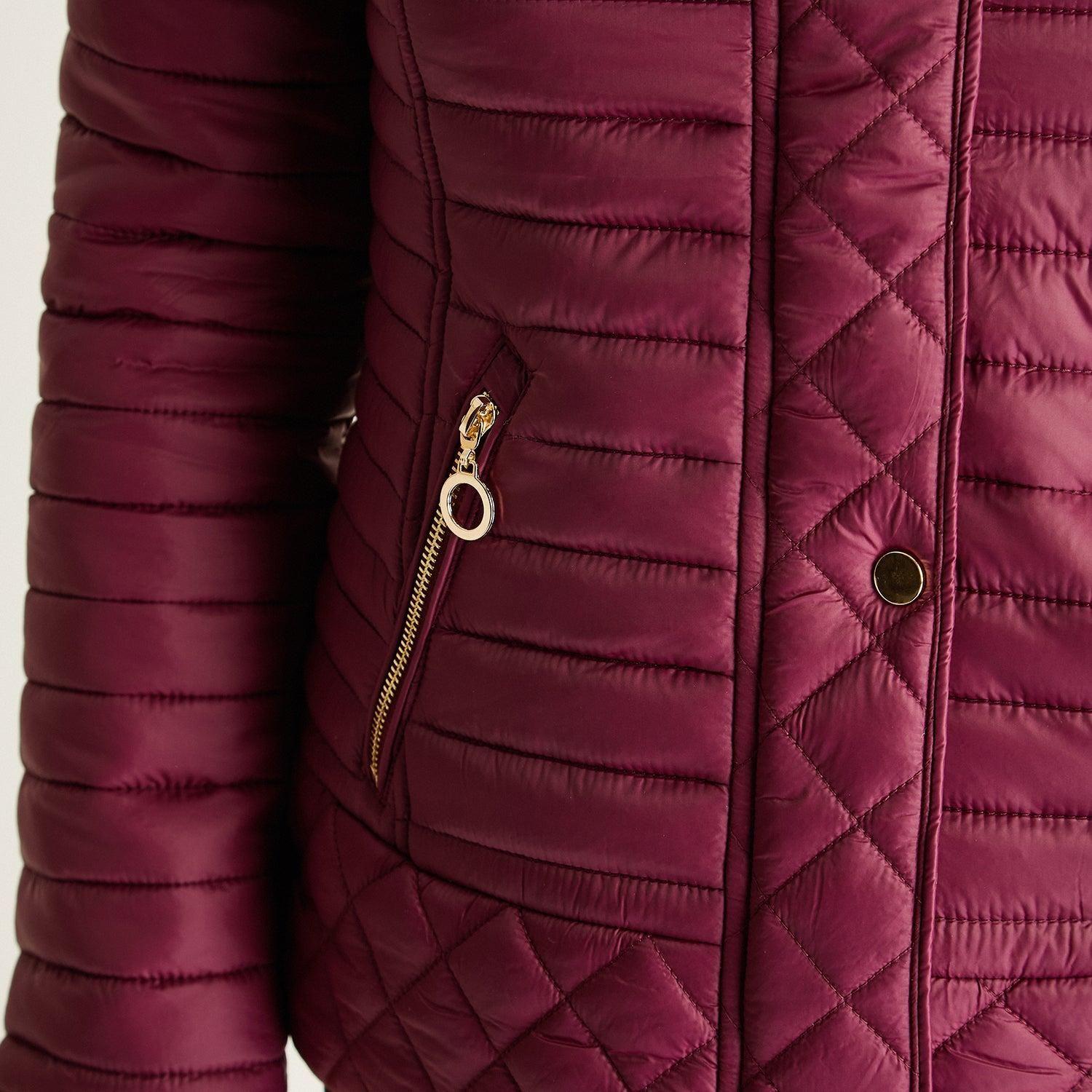 Parka Burdeo Manga Larga Elasticidad Nula Con Forro Calce Normal Tela Plano-2