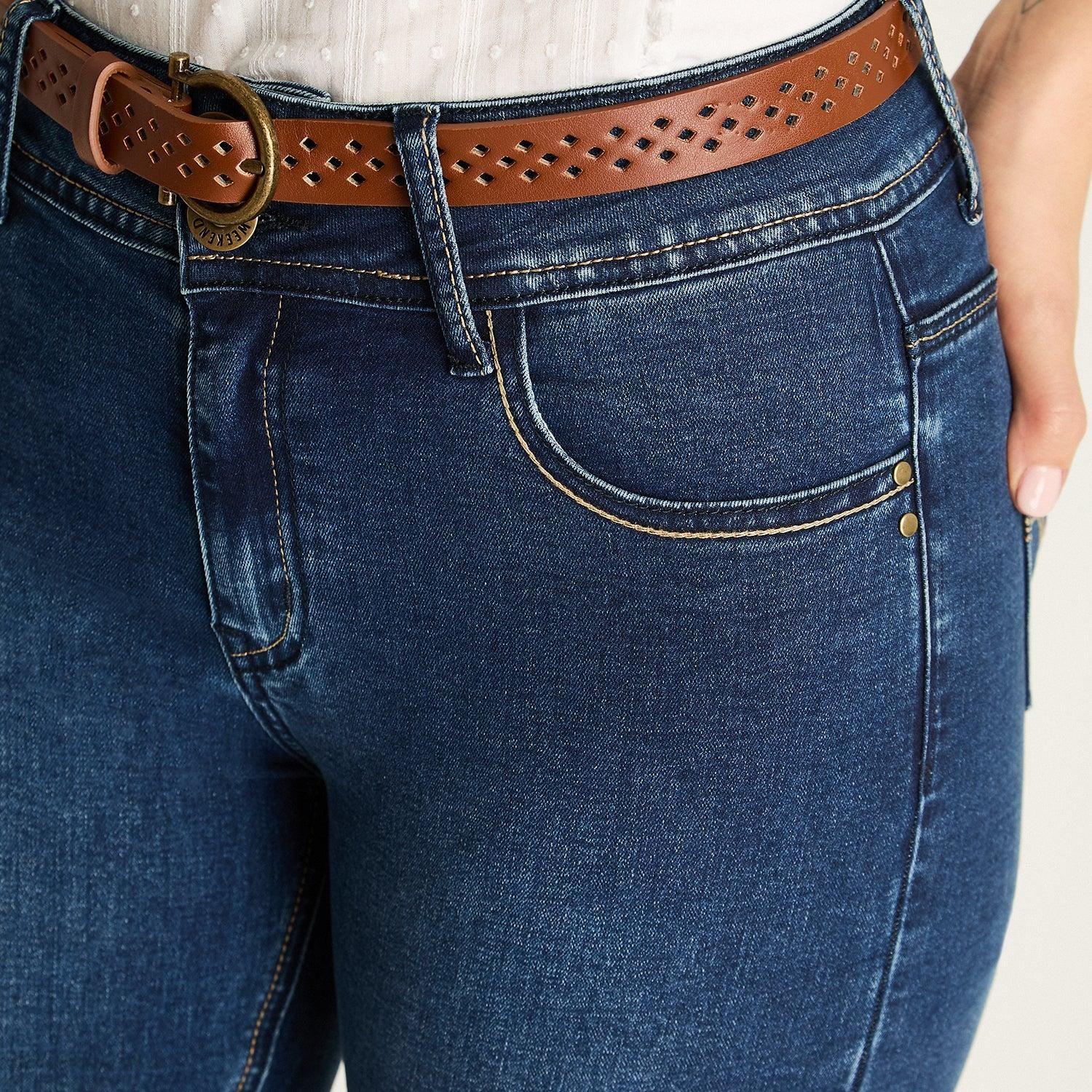 Jeans Flare Azul con Cinturón-2