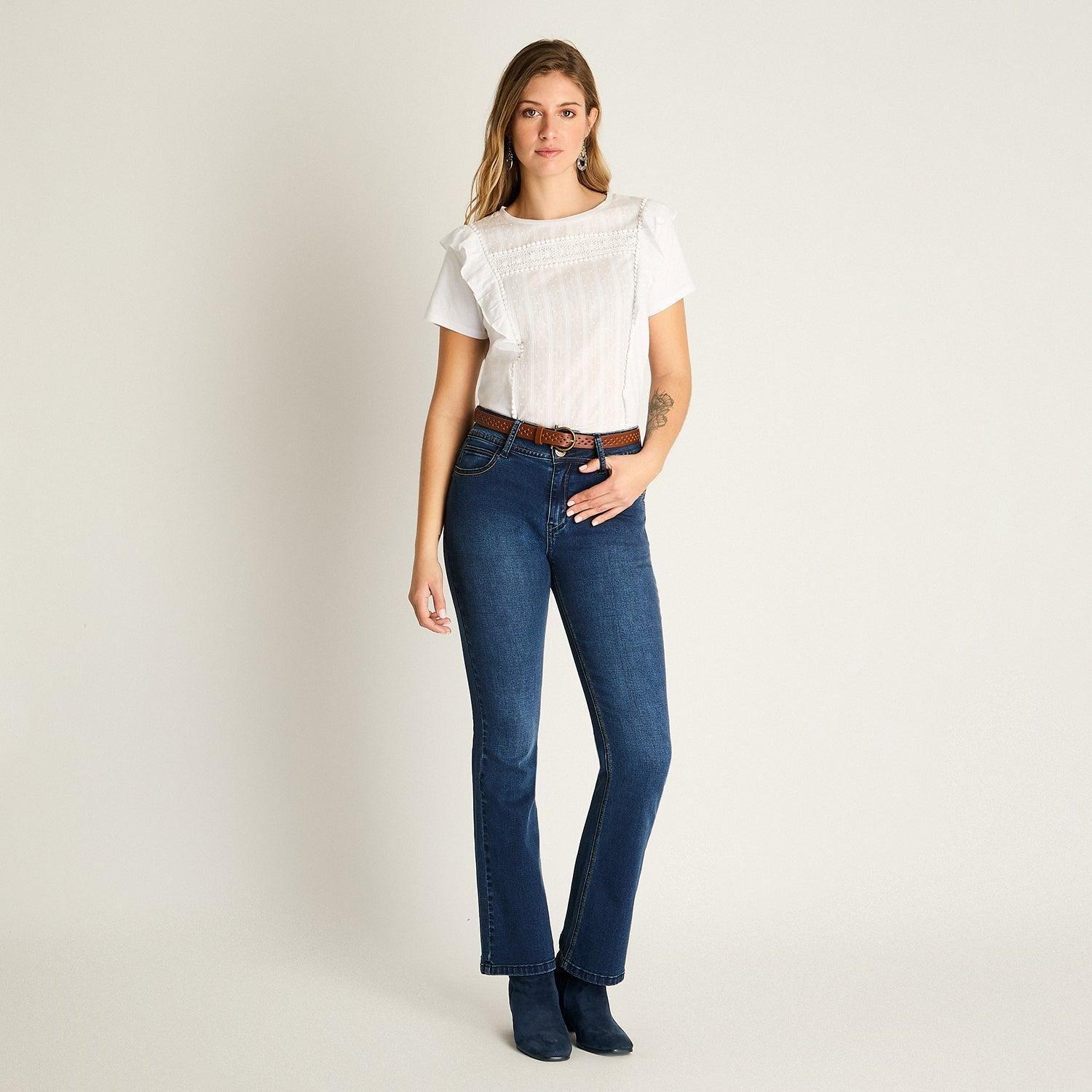 Jeans Flare Azul con Cinturón-3