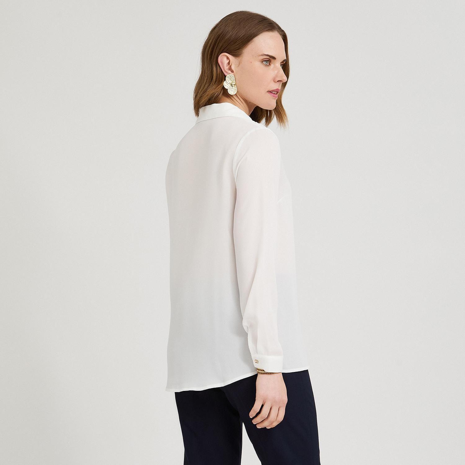 Blusa Manga Larga con Botones Blanco-1