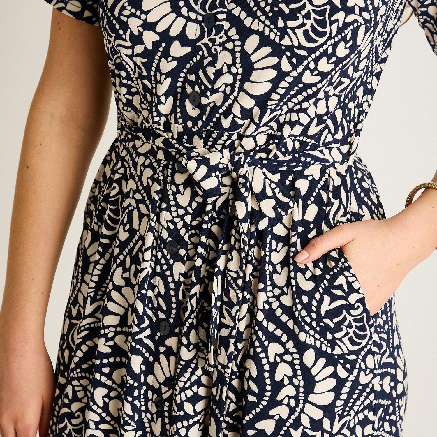 Vestido Midi Azul Sin Forro-2