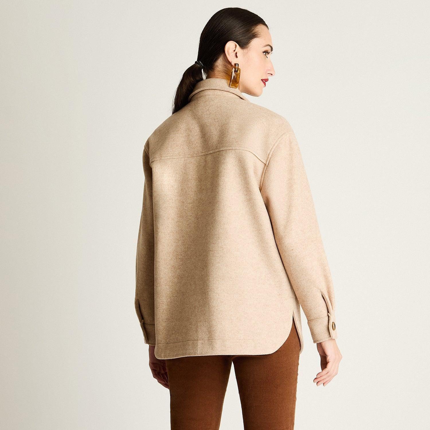 Chaqueta Sobrecamisa Manga Larga Beige-1