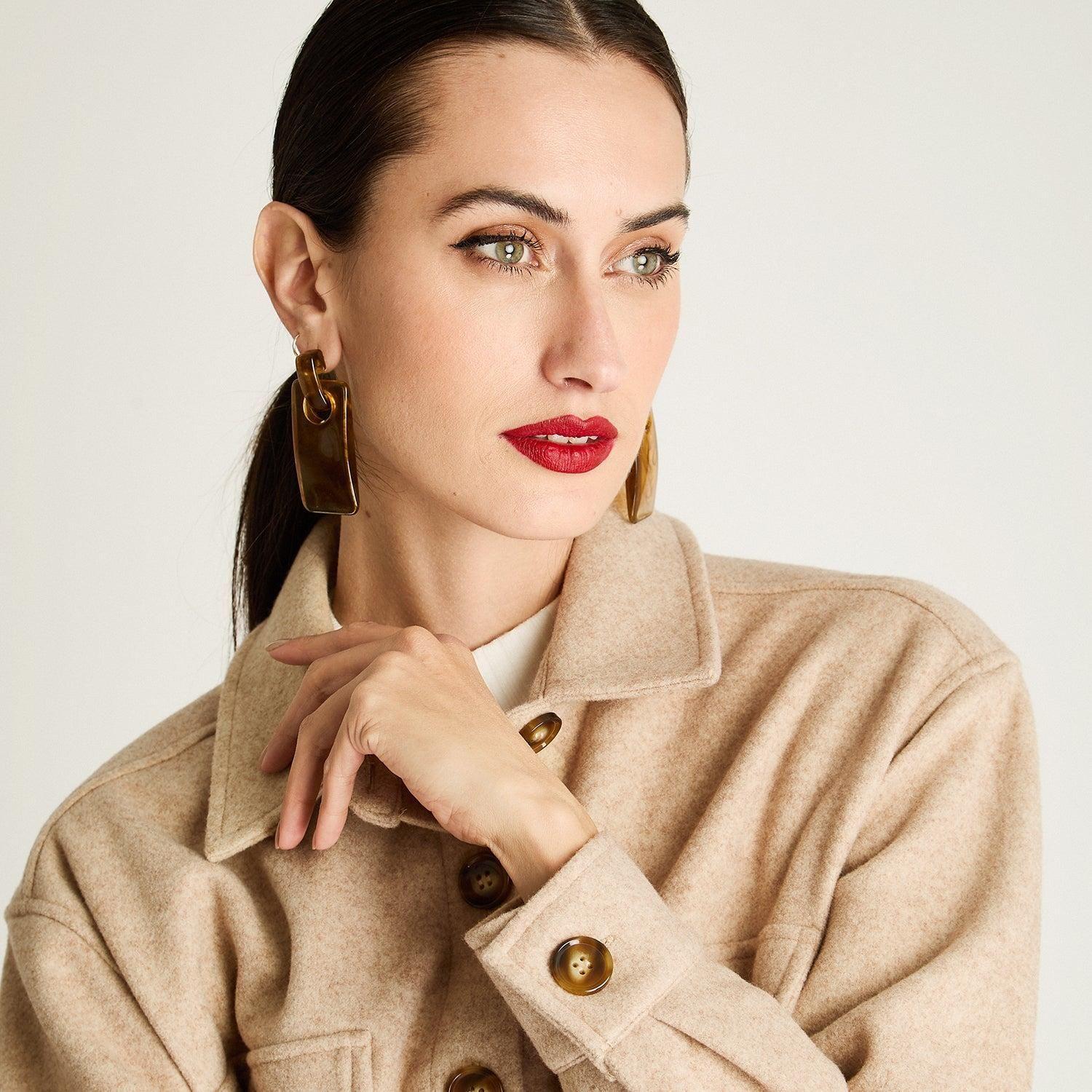 Chaqueta Sobrecamisa Manga Larga Beige-2